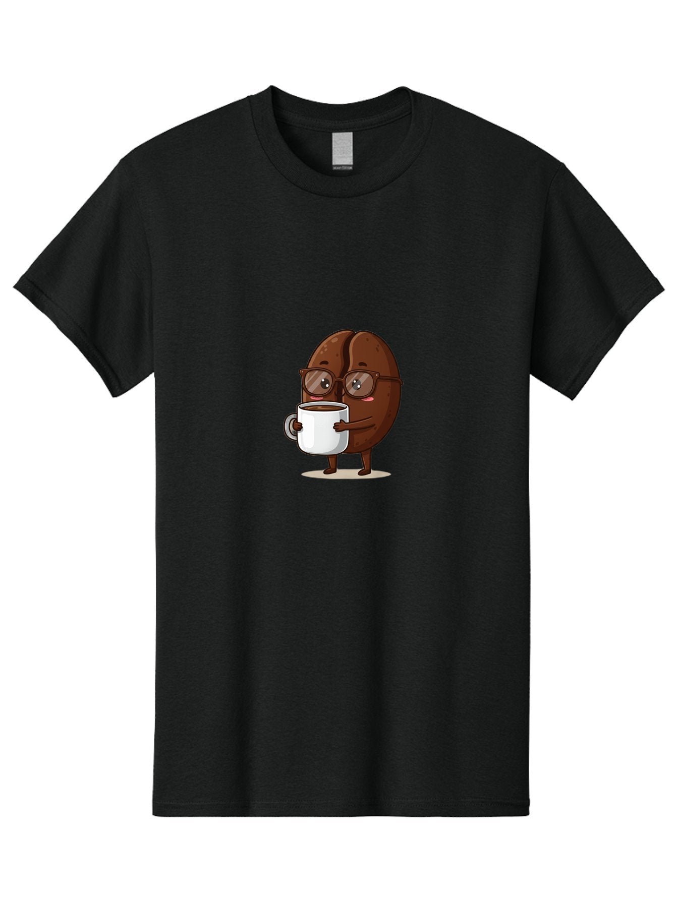 Coffee-Bean-Character-4 Men'S Graphic Tee, 100% Cotton, Comfortable Casual Summer Wear, Machine Washable, Coffee Bean Character, Coffee Lover, Brown Coffee Bean, Holding Coffee Mug, Coffee Break, Cartoon Style, Coffee Culture, Funny Character, Bab776 7