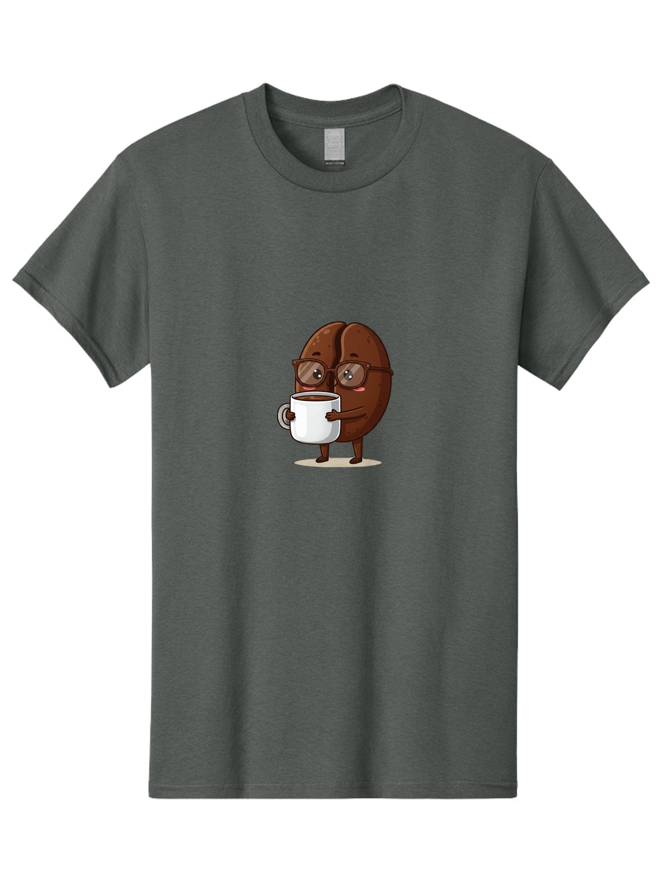 Coffee-Bean-Character-4 Men'S Graphic Tee, 100% Cotton, Comfortable Casual Summer Wear, Machine Washable, Coffee Bean Character, Coffee Lover, Brown Coffee Bean, Holding Coffee Mug, Coffee Break, Cartoon Style, Coffee Culture, Funny Character, Bab776 11