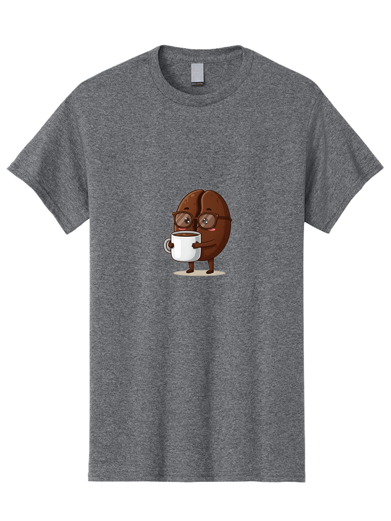 Coffee-Bean-Character-4 Men'S Graphic Tee, 100% Cotton, Comfortable Casual Summer Wear, Machine Washable, Coffee Bean Character, Coffee Lover, Brown Coffee Bean, Holding Coffee Mug, Coffee Break, Cartoon Style, Coffee Culture, Funny Character, Bab776 12
