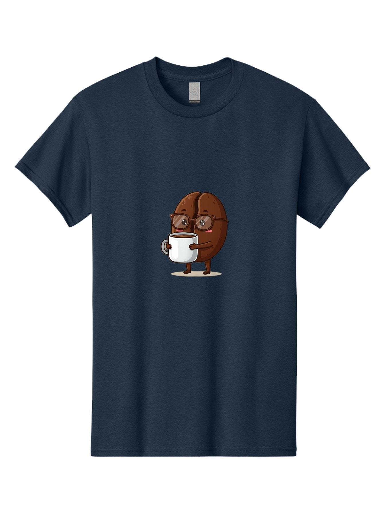 Coffee-Bean-Character-4 Men'S Graphic Tee, 100% Cotton, Comfortable Casual Summer Wear, Machine Washable, Coffee Bean Character, Coffee Lover, Brown Coffee Bean, Holding Coffee Mug, Coffee Break, Cartoon Style, Coffee Culture, Funny Character, Bab776 13