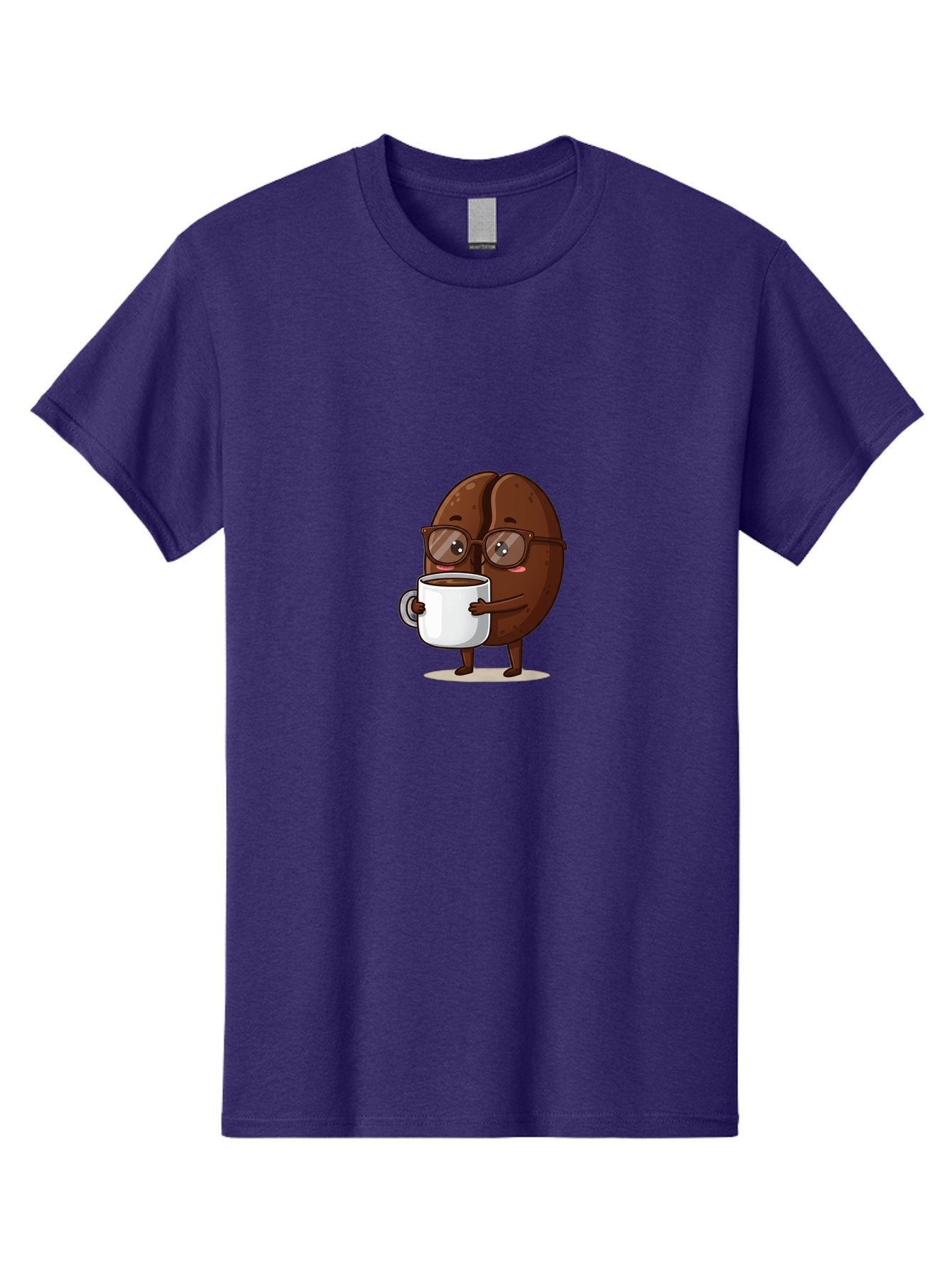Coffee-Bean-Character-4 Men'S Graphic Tee, 100% Cotton, Comfortable Casual Summer Wear, Machine Washable, Coffee Bean Character, Coffee Lover, Brown Coffee Bean, Holding Coffee Mug, Coffee Break, Cartoon Style, Coffee Culture, Funny Character, Bab776 5
