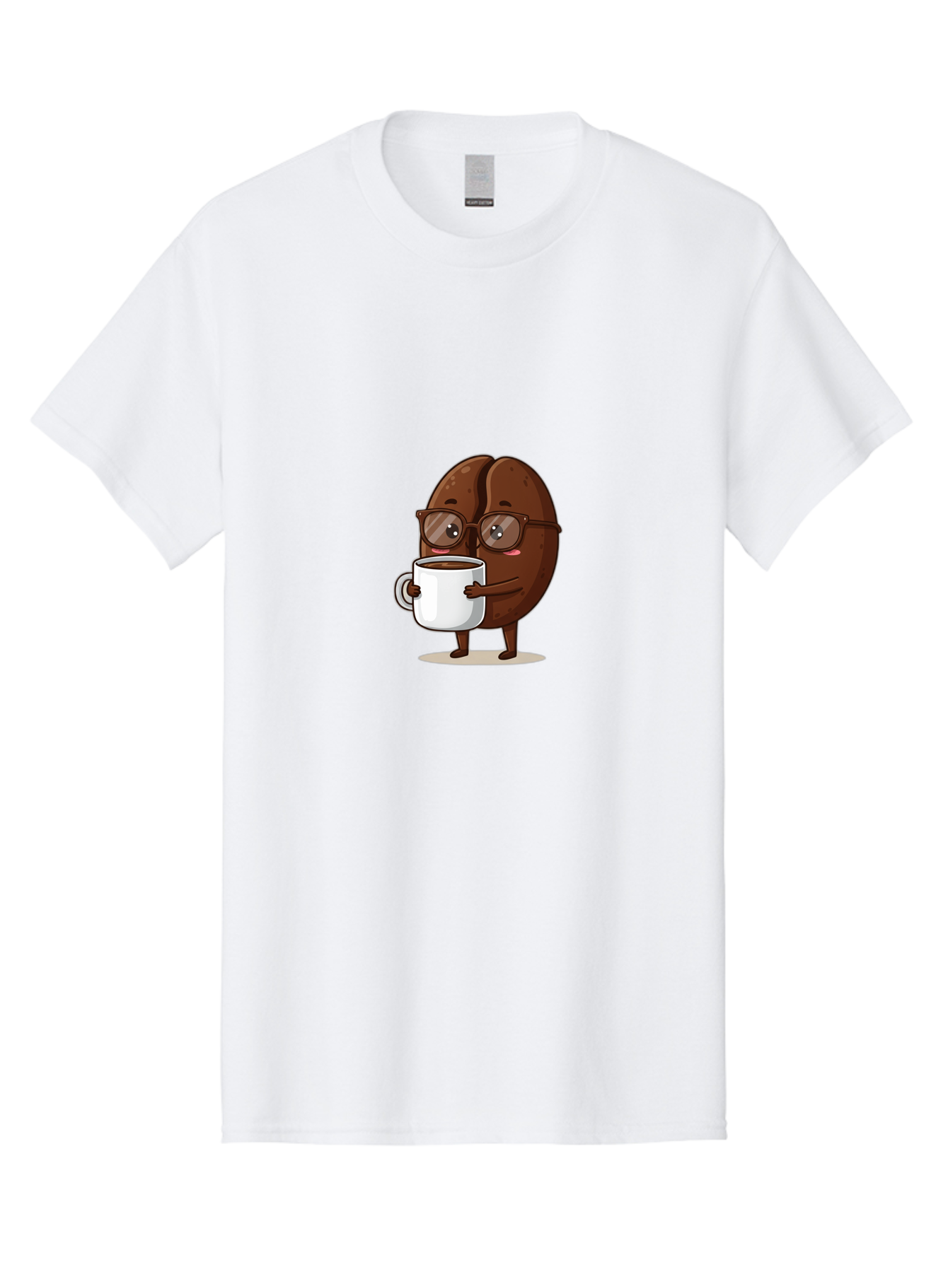 Coffee-Bean-Character-4 Men'S Graphic Tee, 100% Cotton, Comfortable Casual Summer Wear, Machine Washable, Coffee Bean Character, Coffee Lover, Brown Coffee Bean, Holding Coffee Mug, Coffee Break, Cartoon Style, Coffee Culture, Funny Character, Bab776 11