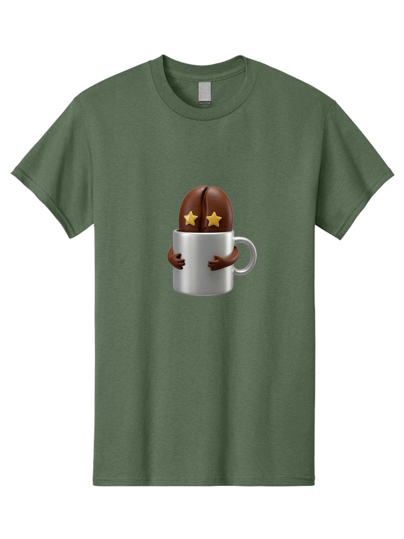 Coffee-Bean-In-A-Cup Men'S Graphic Tee, 100% Cotton, Comfortable Casual Summer Wear, Machine Washable, Coffee Bean Character, Coffee Cup, Cute Illustration, Cartoon Coffee, Coffee Culture, Coffee Love, Morning Coffee, Coffee Beans, Coffee Art Bab778 10