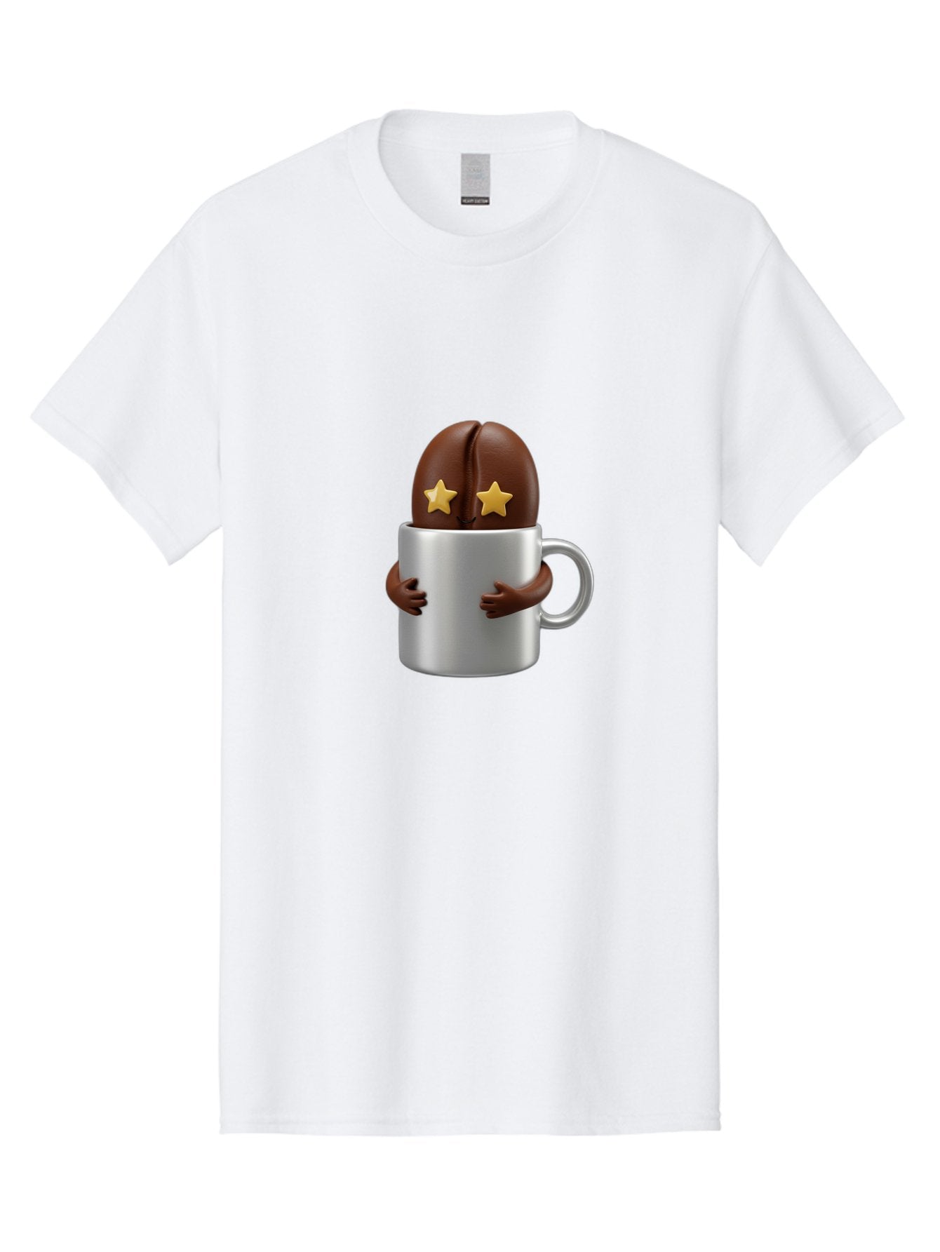 Coffee-Bean-In-A-Cup Men'S Graphic Tee, 100% Cotton, Comfortable Casual Summer Wear, Machine Washable, Coffee Bean Character, Coffee Cup, Cute Illustration, Cartoon Coffee, Coffee Culture, Coffee Love, Morning Coffee, Coffee Beans, Coffee Art Bab778 8
