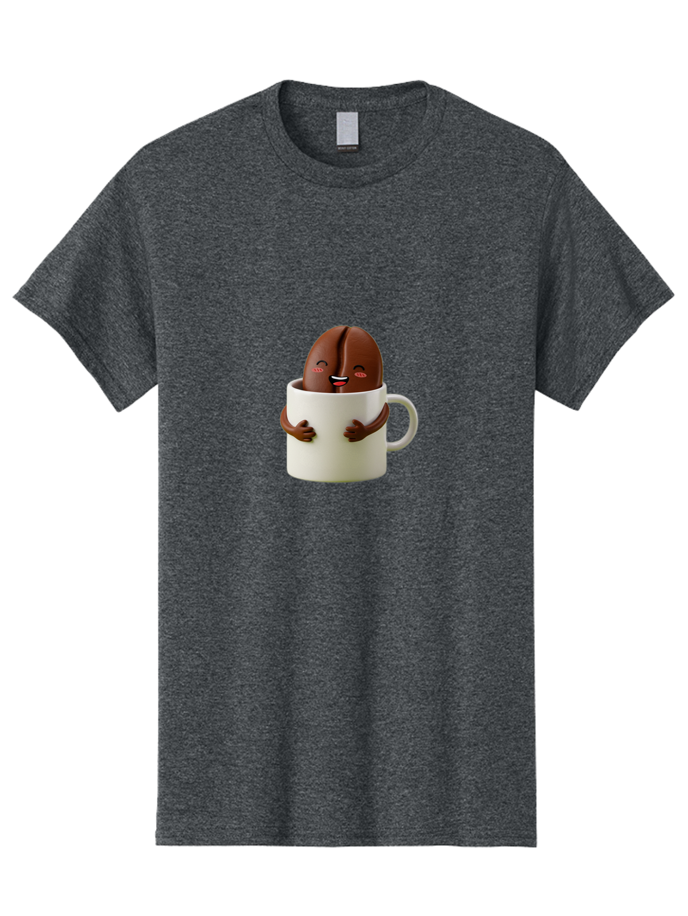 Coffee-Bean-In-Cup Men'S Graphic Tee, 100% Cotton, Comfortable Casual Summer Wear, Machine Washable, Chocolate-Covered Coffee Bean, Coffee Lover, Cute Cartoon Character, Funny Beverage, Happy Face, Quirky Design, Coffee Break, Bab779 15