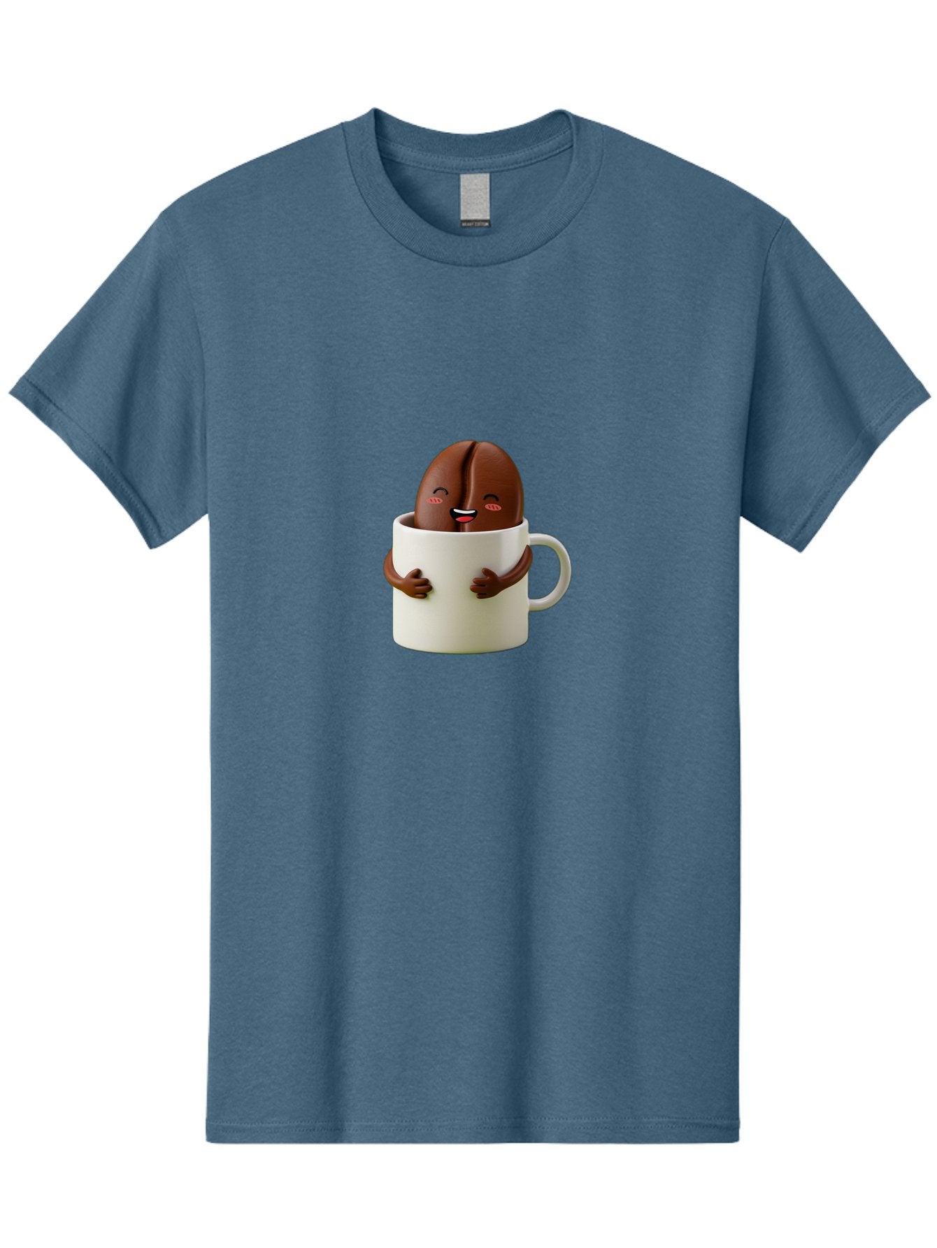 Coffee-Bean-In-Cup Men'S Graphic Tee, 100% Cotton, Comfortable Casual Summer Wear, Machine Washable, Chocolate-Covered Coffee Bean, Coffee Lover, Cute Cartoon Character, Funny Beverage, Happy Face, Quirky Design, Coffee Break, Bab779 11