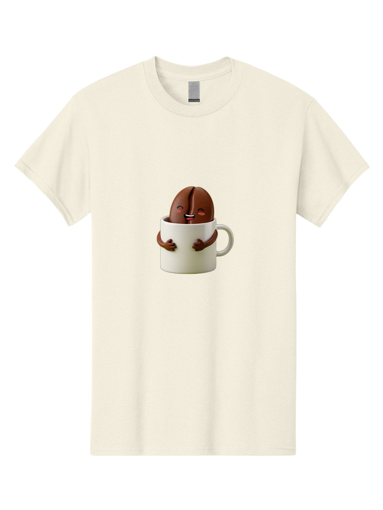 Coffee-Bean-In-Cup Men'S Graphic Tee, 100% Cotton, Comfortable Casual Summer Wear, Machine Washable, Chocolate-Covered Coffee Bean, Coffee Lover, Cute Cartoon Character, Funny Beverage, Happy Face, Quirky Design, Coffee Break, Bab779 14