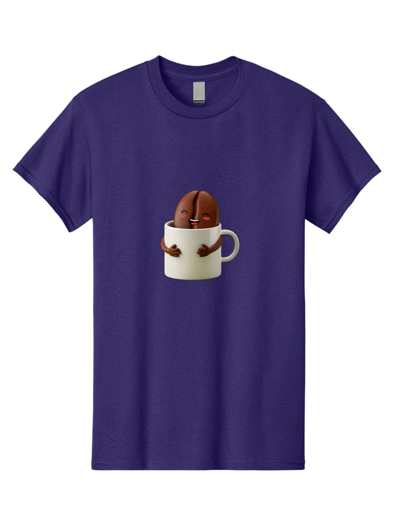 Coffee-Bean-In-Cup Men'S Graphic Tee, 100% Cotton, Comfortable Casual Summer Wear, Machine Washable, Chocolate-Covered Coffee Bean, Coffee Lover, Cute Cartoon Character, Funny Beverage, Happy Face, Quirky Design, Coffee Break, Bab779 7