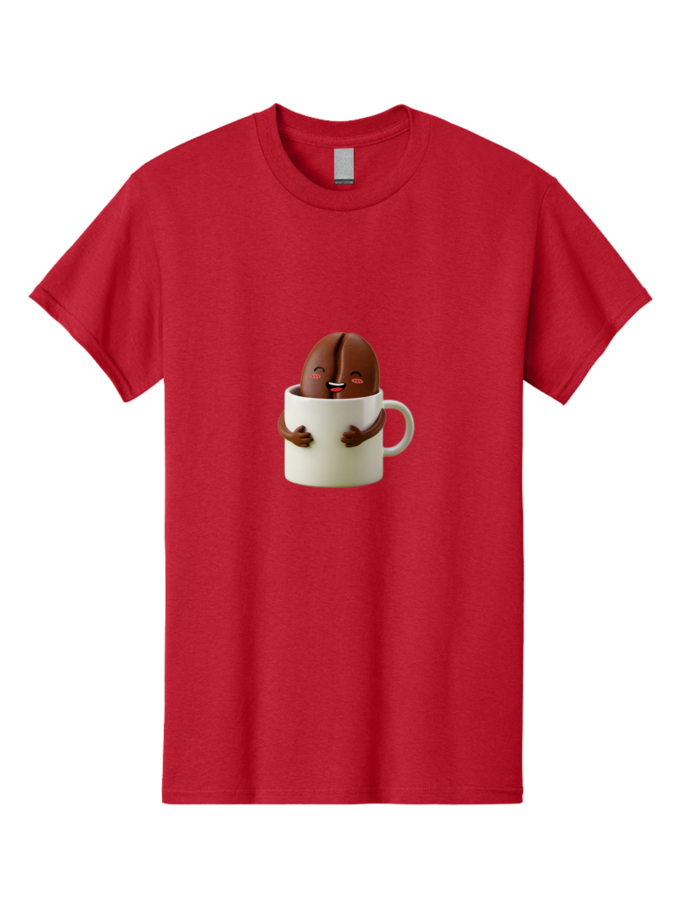 Coffee-Bean-In-Cup Men'S Graphic Tee, 100% Cotton, Comfortable Casual Summer Wear, Machine Washable, Chocolate-Covered Coffee Bean, Coffee Lover, Cute Cartoon Character, Funny Beverage, Happy Face, Quirky Design, Coffee Break, Bab779 6