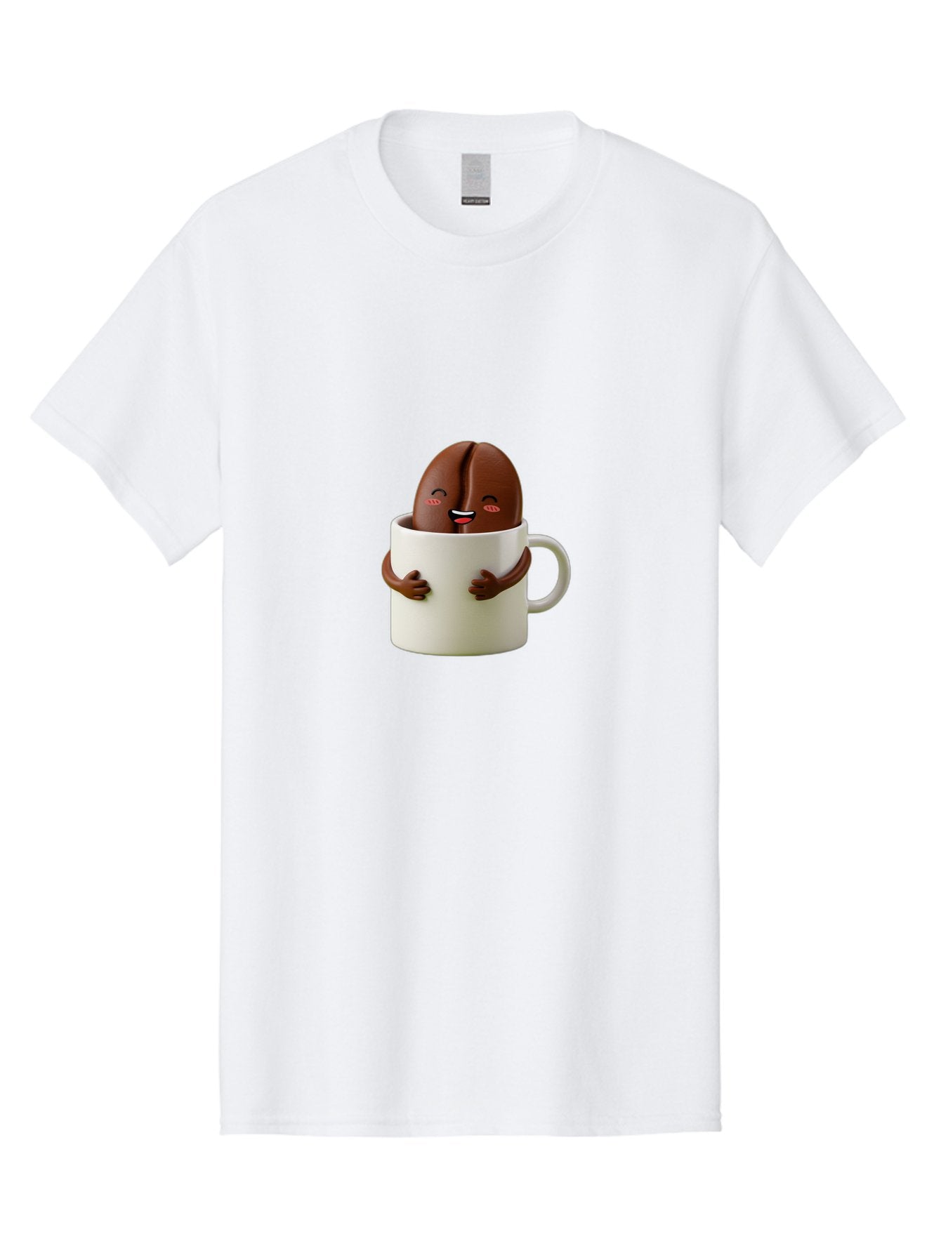 Coffee-Bean-In-Cup Men'S Graphic Tee, 100% Cotton, Comfortable Casual Summer Wear, Machine Washable, Chocolate-Covered Coffee Bean, Coffee Lover, Cute Cartoon Character, Funny Beverage, Happy Face, Quirky Design, Coffee Break, Bab779 6