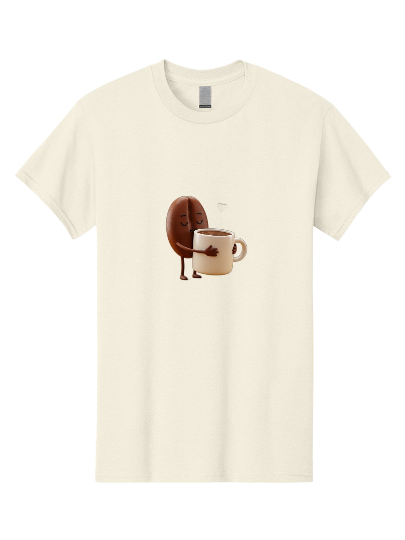 Coffee-Bean Men'S Graphic Tee, 100% Cotton, Comfortable Casual Summer Wear, Machine Washable, Coffee Bean, Anthropomorphic Character, Holding Coffee Cup, Warm Beverage, Coffee Lover, Cute Character, Cartoon Style, Morning Routine, Coffee Time Bab781 12
