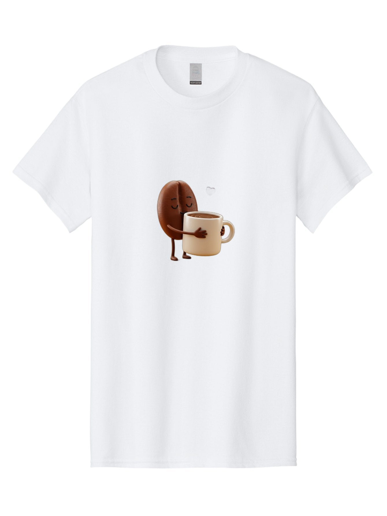 Coffee-Bean Men'S Graphic Tee, 100% Cotton, Comfortable Casual Summer Wear, Machine Washable, Coffee Bean, Anthropomorphic Character, Holding Coffee Cup, Warm Beverage, Coffee Lover, Cute Character, Cartoon Style, Morning Routine, Coffee Time Bab781 7