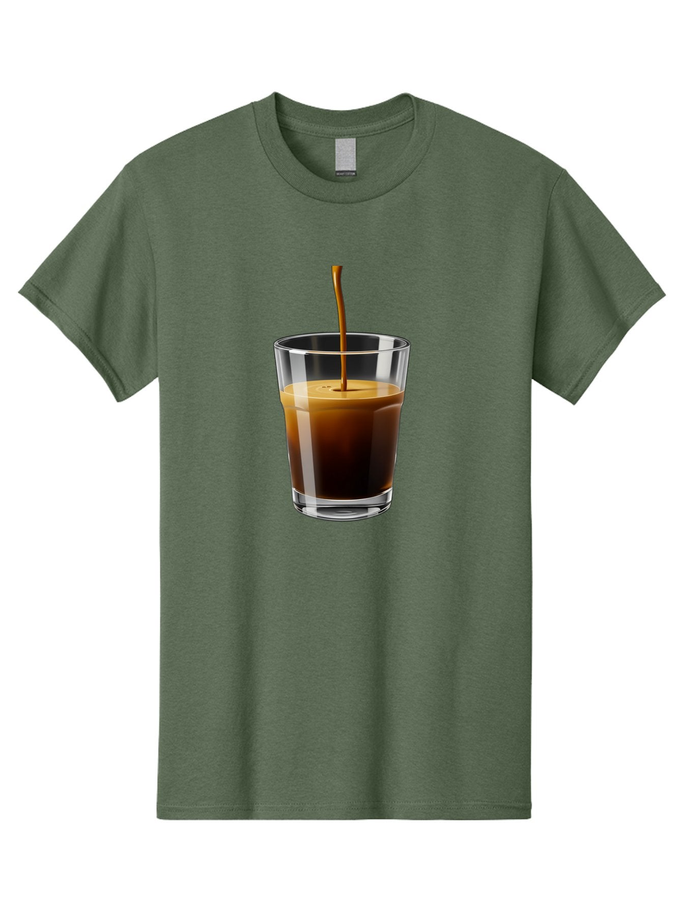 Coffee-Being-Poured-Into-A-Glass Men'S Graphic Tee, 100% Cotton, Comfortable Casual Summer Wear, Machine Washable, Coffee Being Poured, Espresso In Glass, Dark Brown Liquid, Coffee Drink, Beverage, Drinkware, Transparent Glass Bab783 10