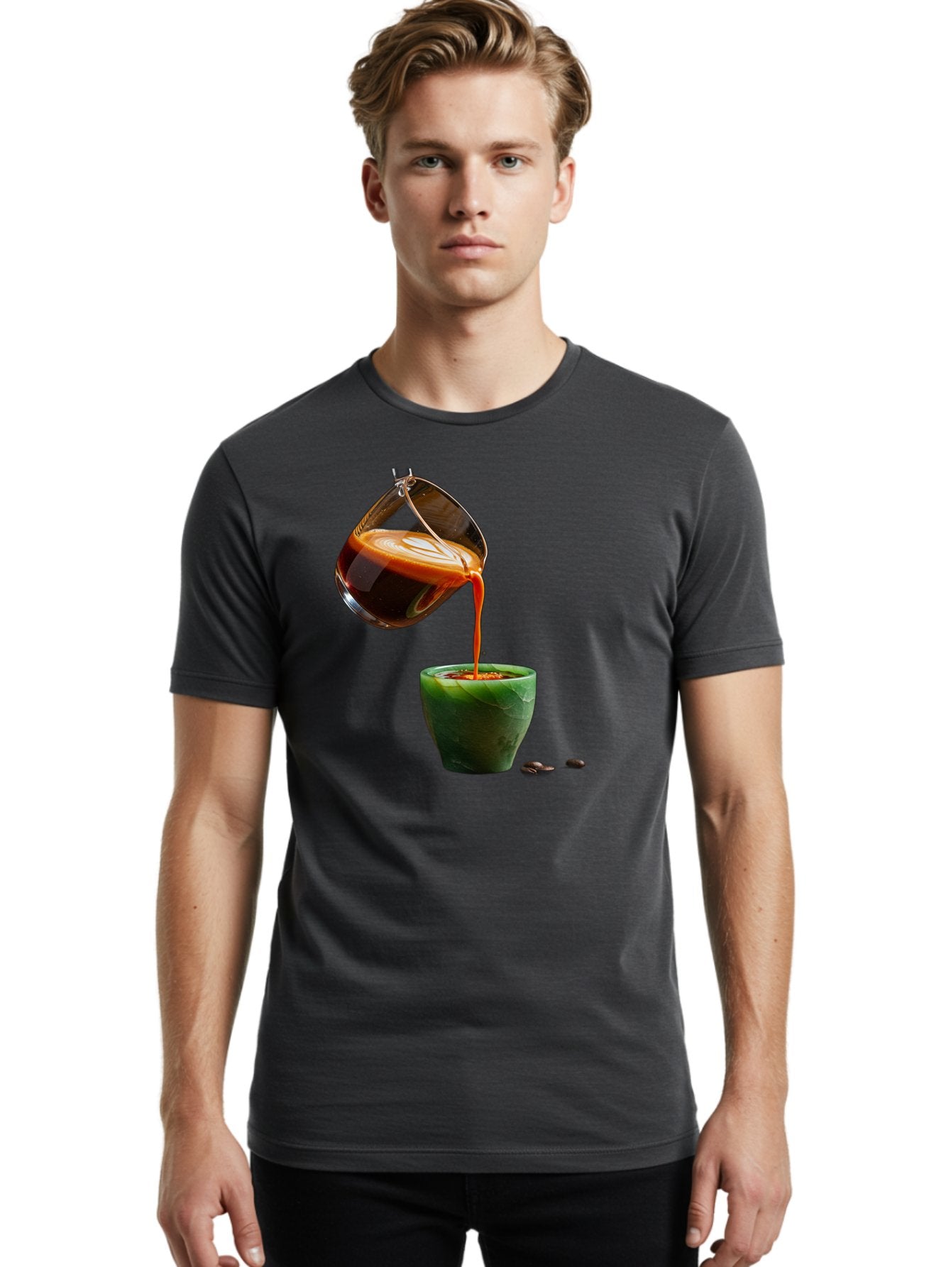 Coffee-Being-Poured Men'S Graphic Tee, 100% Cotton, Comfortable Casual Summer Wear, Machine Washable, Espresso Being Poured, Coffee In Cup, Rich Coffee, Coffee Beans, Morning Coffee, Coffee Culture, Caffeine Boost Bab784 26