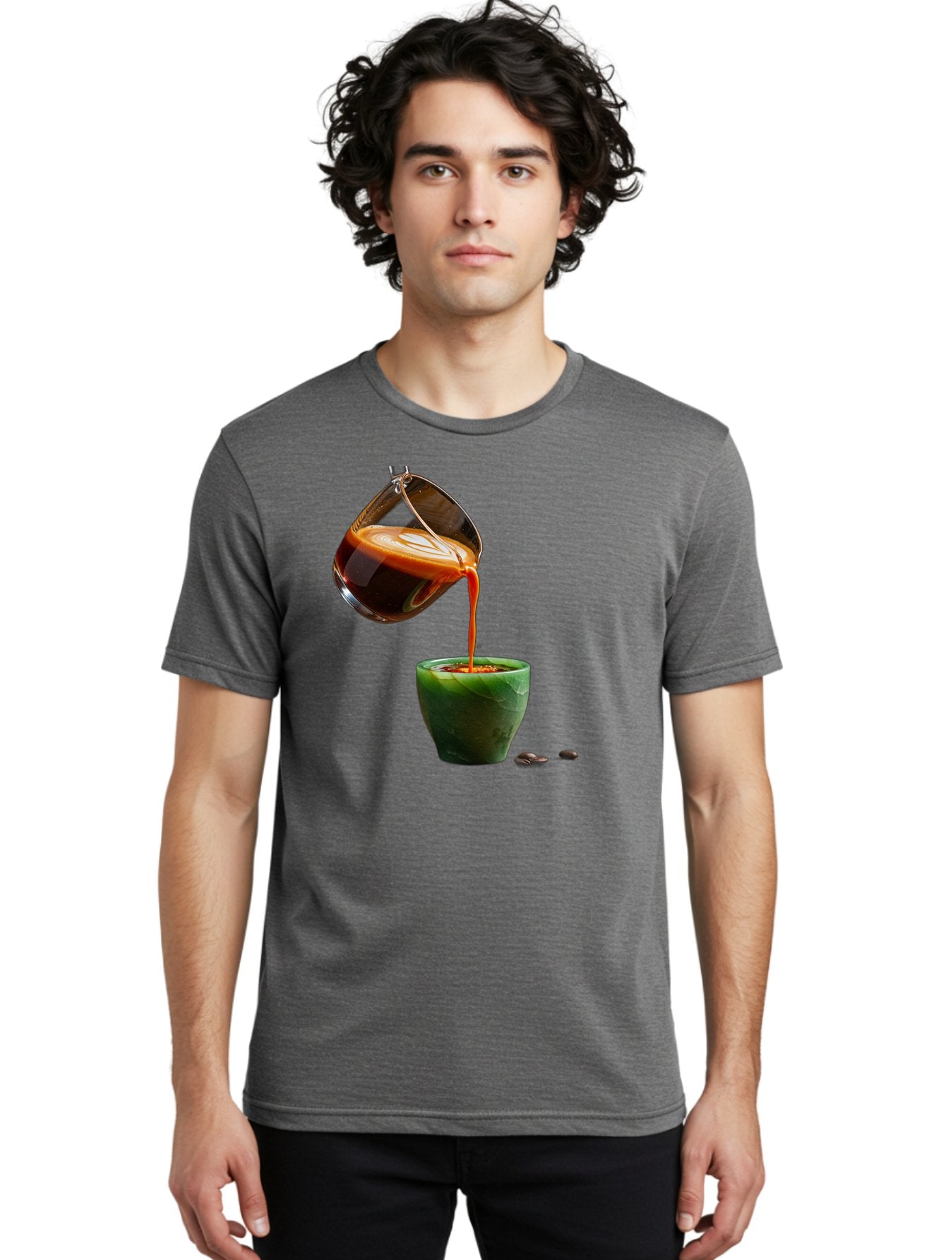 Coffee-Being-Poured Men'S Graphic Tee, 100% Cotton, Comfortable Casual Summer Wear, Machine Washable, Espresso Being Poured, Coffee In Cup, Rich Coffee, Coffee Beans, Morning Coffee, Coffee Culture, Caffeine Boost Bab784 30