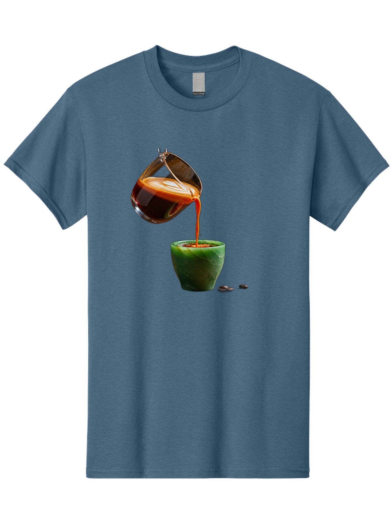 Coffee-Being-Poured Men'S Graphic Tee, 100% Cotton, Comfortable Casual Summer Wear, Machine Washable, Espresso Being Poured, Coffee In Cup, Rich Coffee, Coffee Beans, Morning Coffee, Coffee Culture, Caffeine Boost Bab784