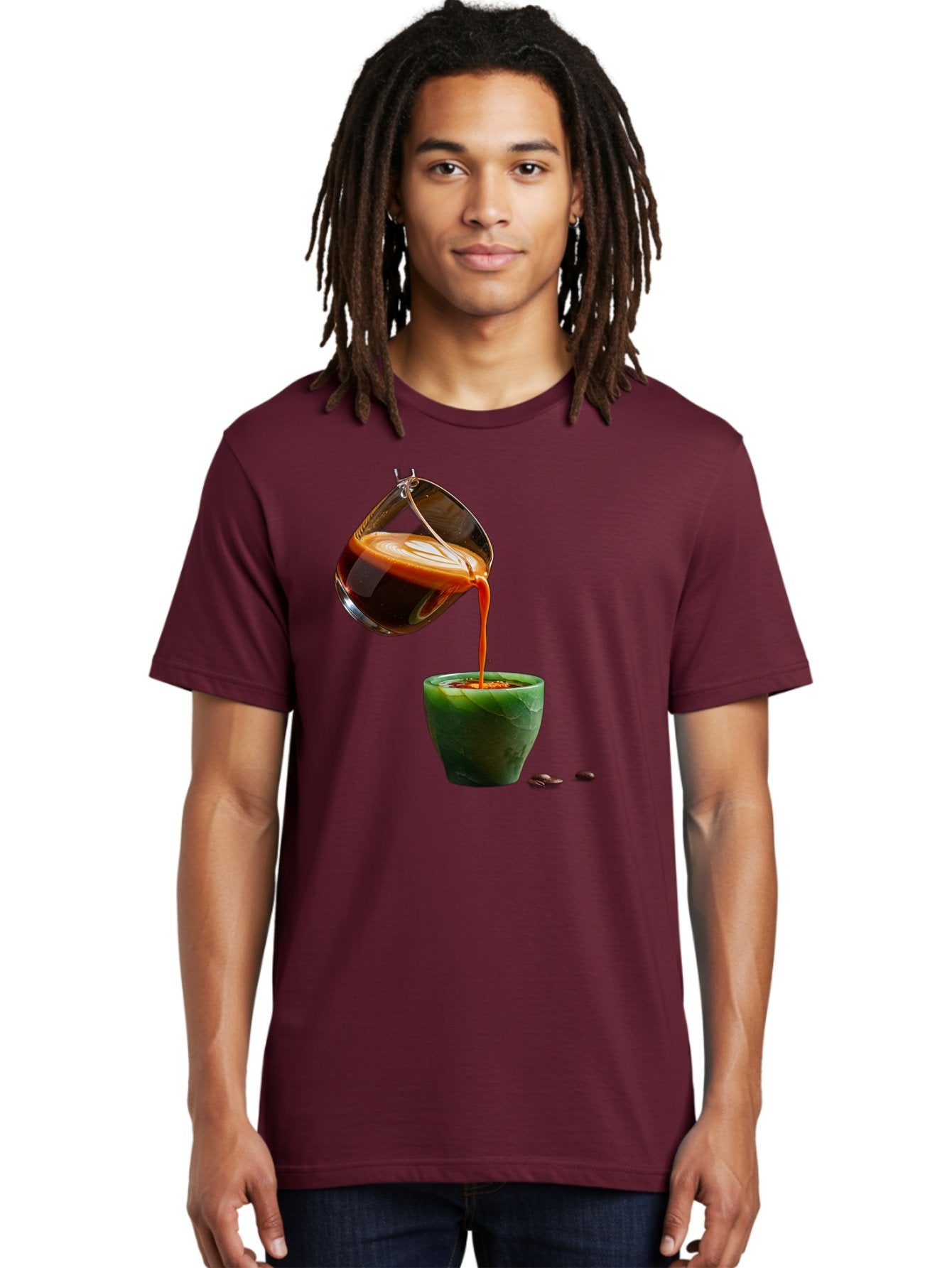 Coffee-Being-Poured Men'S Graphic Tee, 100% Cotton, Comfortable Casual Summer Wear, Machine Washable, Espresso Being Poured, Coffee In Cup, Rich Coffee, Coffee Beans, Morning Coffee, Coffee Culture, Caffeine Boost Bab784 23