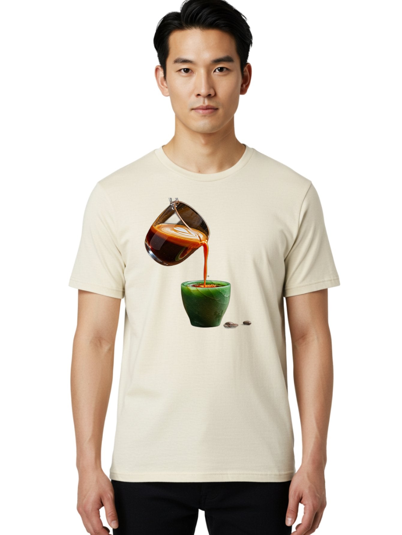 Coffee-Being-Poured Men'S Graphic Tee, 100% Cotton, Comfortable Casual Summer Wear, Machine Washable, Espresso Being Poured, Coffee In Cup, Rich Coffee, Coffee Beans, Morning Coffee, Coffee Culture, Caffeine Boost Bab784 22