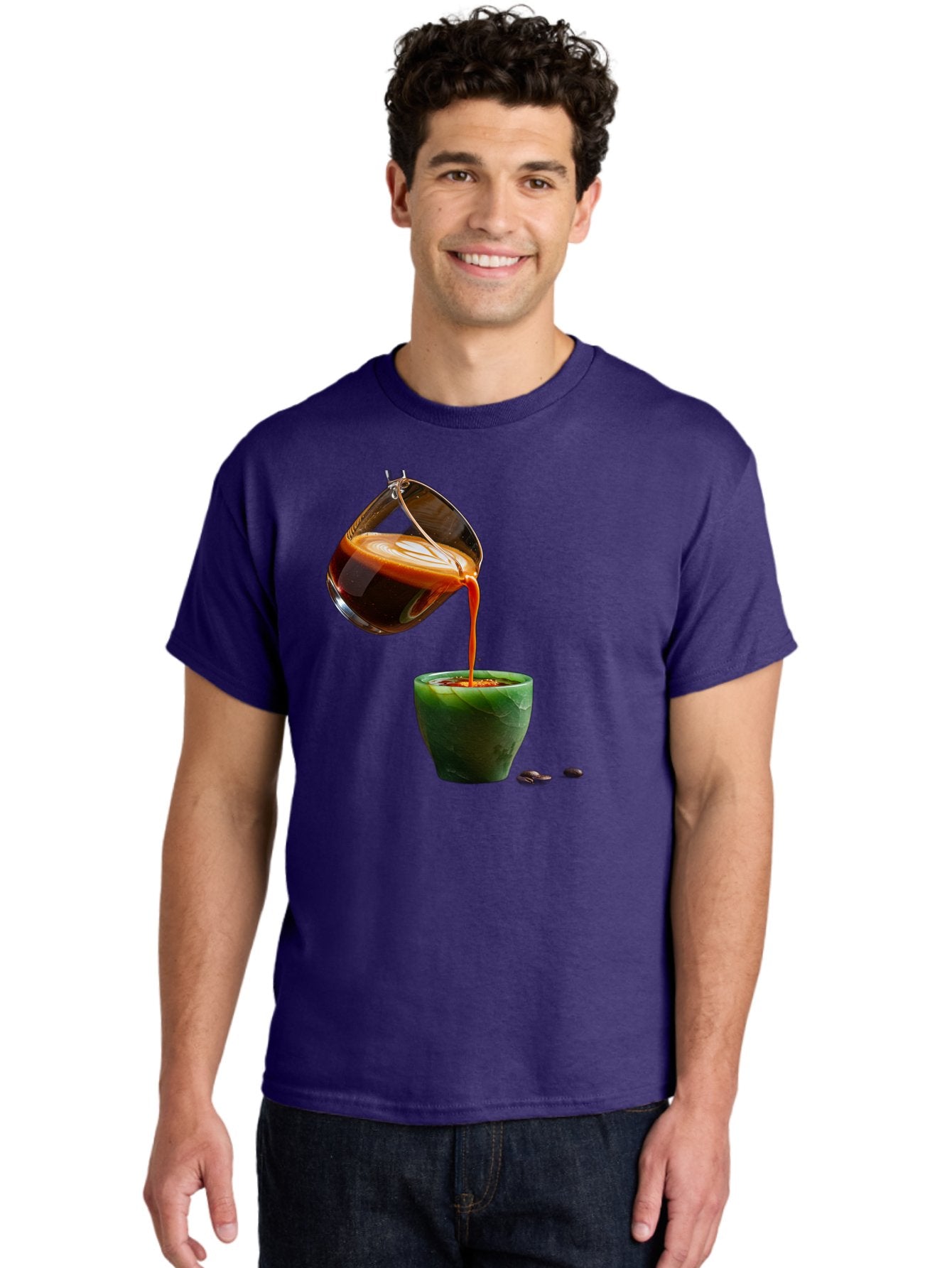 Coffee-Being-Poured Men'S Graphic Tee, 100% Cotton, Comfortable Casual Summer Wear, Machine Washable, Espresso Being Poured, Coffee In Cup, Rich Coffee, Coffee Beans, Morning Coffee, Coffee Culture, Caffeine Boost Bab784 28