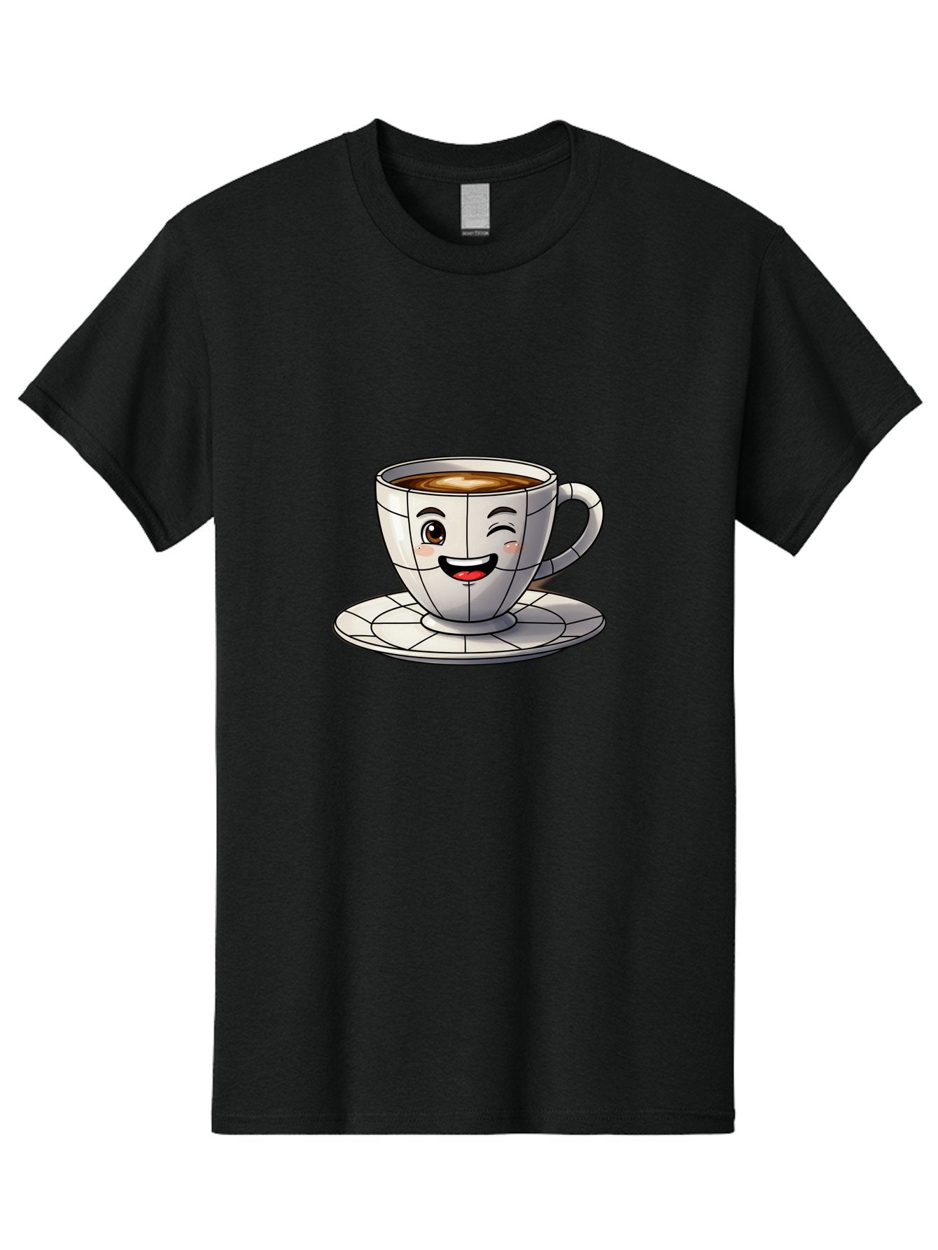 Coffee-Cup-1 Men'S Graphic Tee, 100% Cotton, Comfortable Casual Summer Wear, Machine Washable, Cartoon Coffee Cup, Smiling Face, Happy Expression, Coffee Break, Morning Routine, Cafe Culture, Animated Character, Playful Design, Whimsical Art Bab786 7