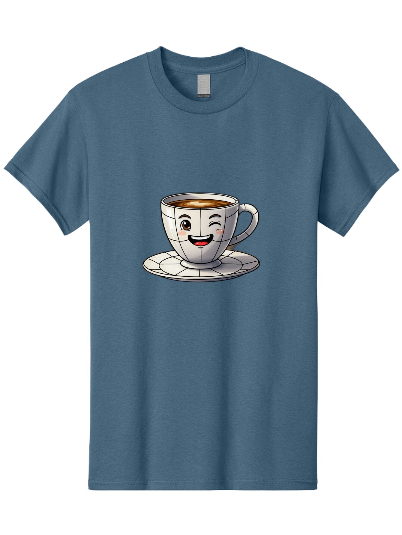 Coffee-Cup-1 Men'S Graphic Tee, 100% Cotton, Comfortable Casual Summer Wear, Machine Washable, Cartoon Coffee Cup, Smiling Face, Happy Expression, Coffee Break, Morning Routine, Cafe Culture, Animated Character, Playful Design, Whimsical Art Bab786 11