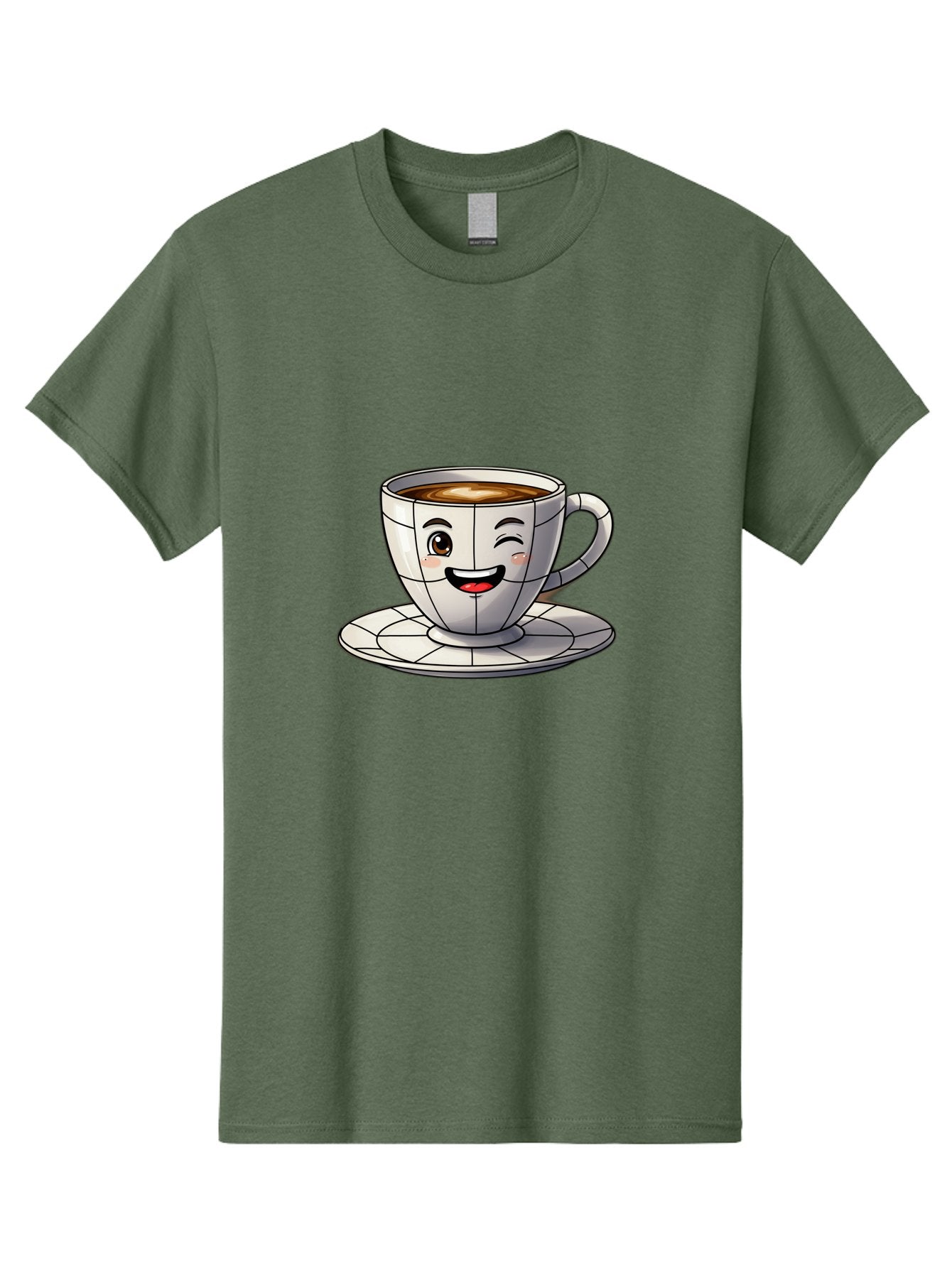 Coffee-Cup-1 Men'S Graphic Tee, 100% Cotton, Comfortable Casual Summer Wear, Machine Washable, Cartoon Coffee Cup, Smiling Face, Happy Expression, Coffee Break, Morning Routine, Cafe Culture, Animated Character, Playful Design, Whimsical Art Bab786 4