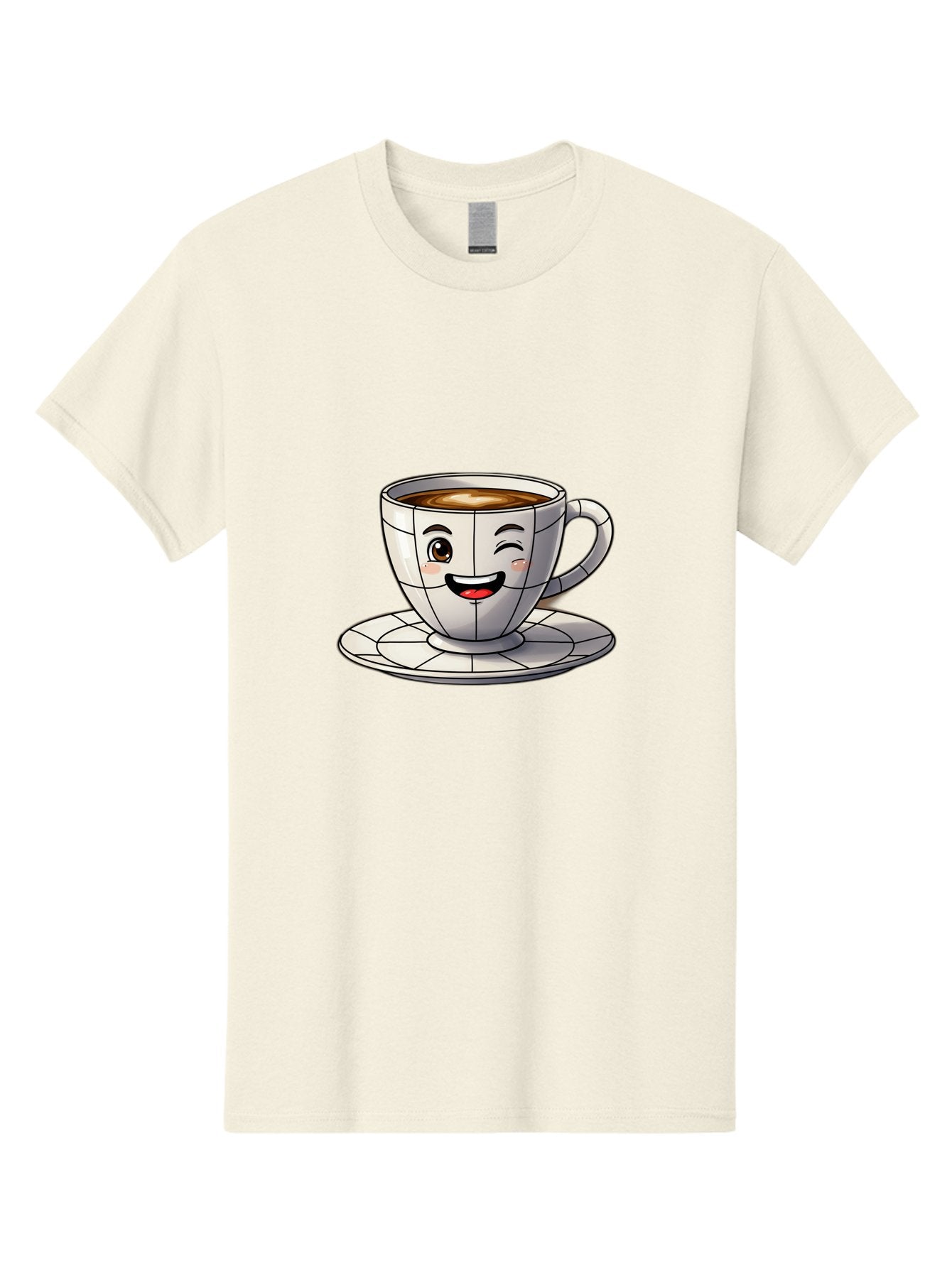Coffee-Cup-1 Men'S Graphic Tee, 100% Cotton, Comfortable Casual Summer Wear, Machine Washable, Cartoon Coffee Cup, Smiling Face, Happy Expression, Coffee Break, Morning Routine, Cafe Culture, Animated Character, Playful Design, Whimsical Art Bab786 13