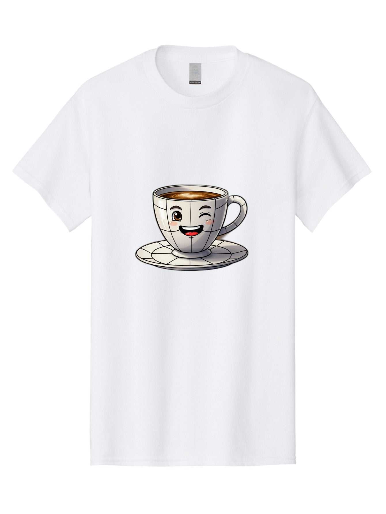 Coffee-Cup-1 Men'S Graphic Tee, 100% Cotton, Comfortable Casual Summer Wear, Machine Washable, Cartoon Coffee Cup, Smiling Face, Happy Expression, Coffee Break, Morning Routine, Cafe Culture, Animated Character, Playful Design, Whimsical Art Bab786 10