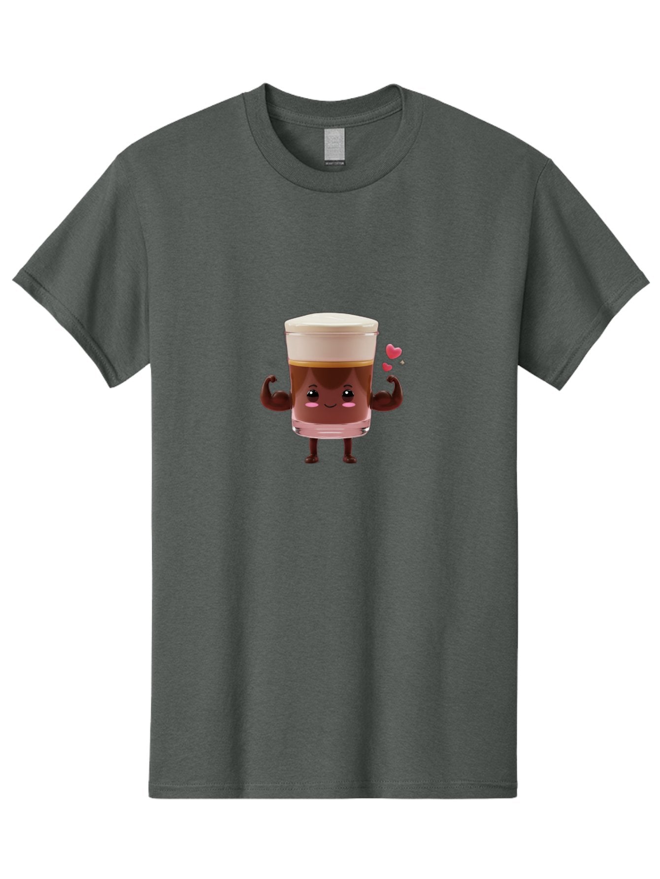 Coffee-Cup-2 Men'S Graphic Tee, 100% Cotton, Comfortable Casual Summer Wear, Machine Washable, Cartoon Coffee Cup, Strong Personality, Flexing Muscles, Smiling Face, Coffee Lover, Coffee Culture, Morning Pick-Me-Up, Coffee Break Bab787 7