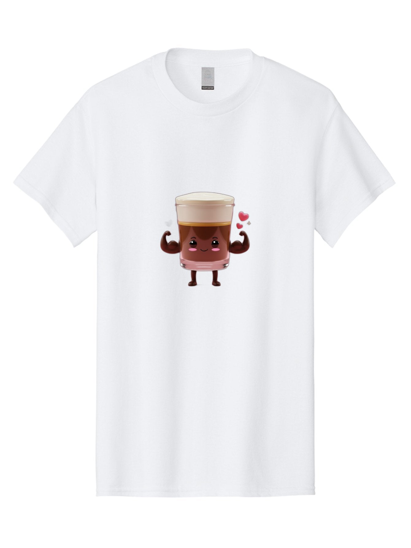 Coffee-Cup-2 Men'S Graphic Tee, 100% Cotton, Comfortable Casual Summer Wear, Machine Washable, Cartoon Coffee Cup, Strong Personality, Flexing Muscles, Smiling Face, Coffee Lover, Coffee Culture, Morning Pick-Me-Up, Coffee Break Bab787 15