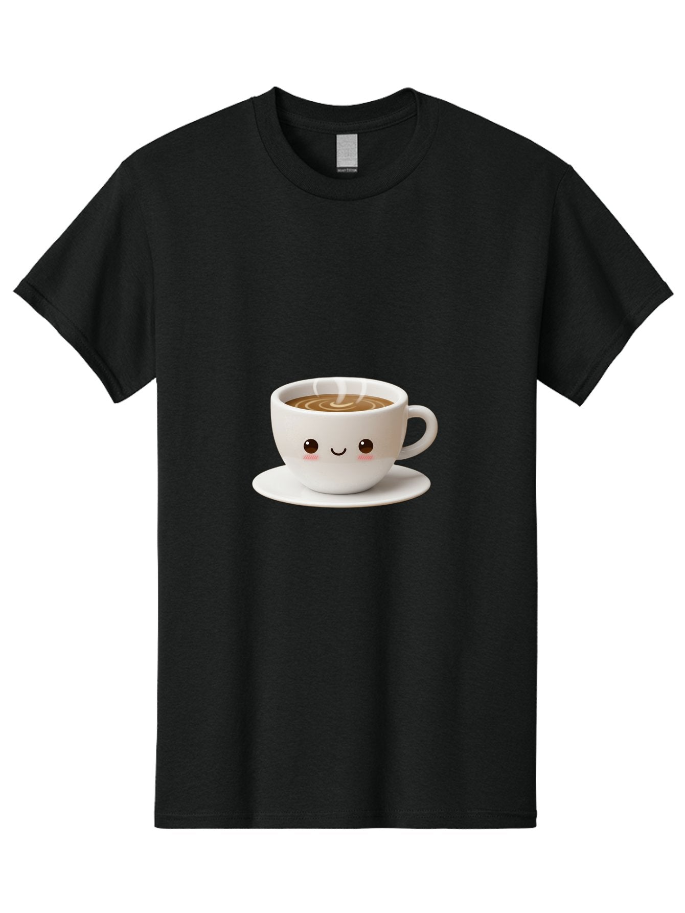 Coffee-Cup-3 Men'S Graphic Tee, 100% Cotton, Comfortable Casual Summer Wear, Machine Washable, Cute Coffee Cup, Smiling Face, Steaming Hot Coffee, Latte Art, Cartoon Style, Adorable Character, Morning Pick-Me-Up, Coffee Break Bab788 3