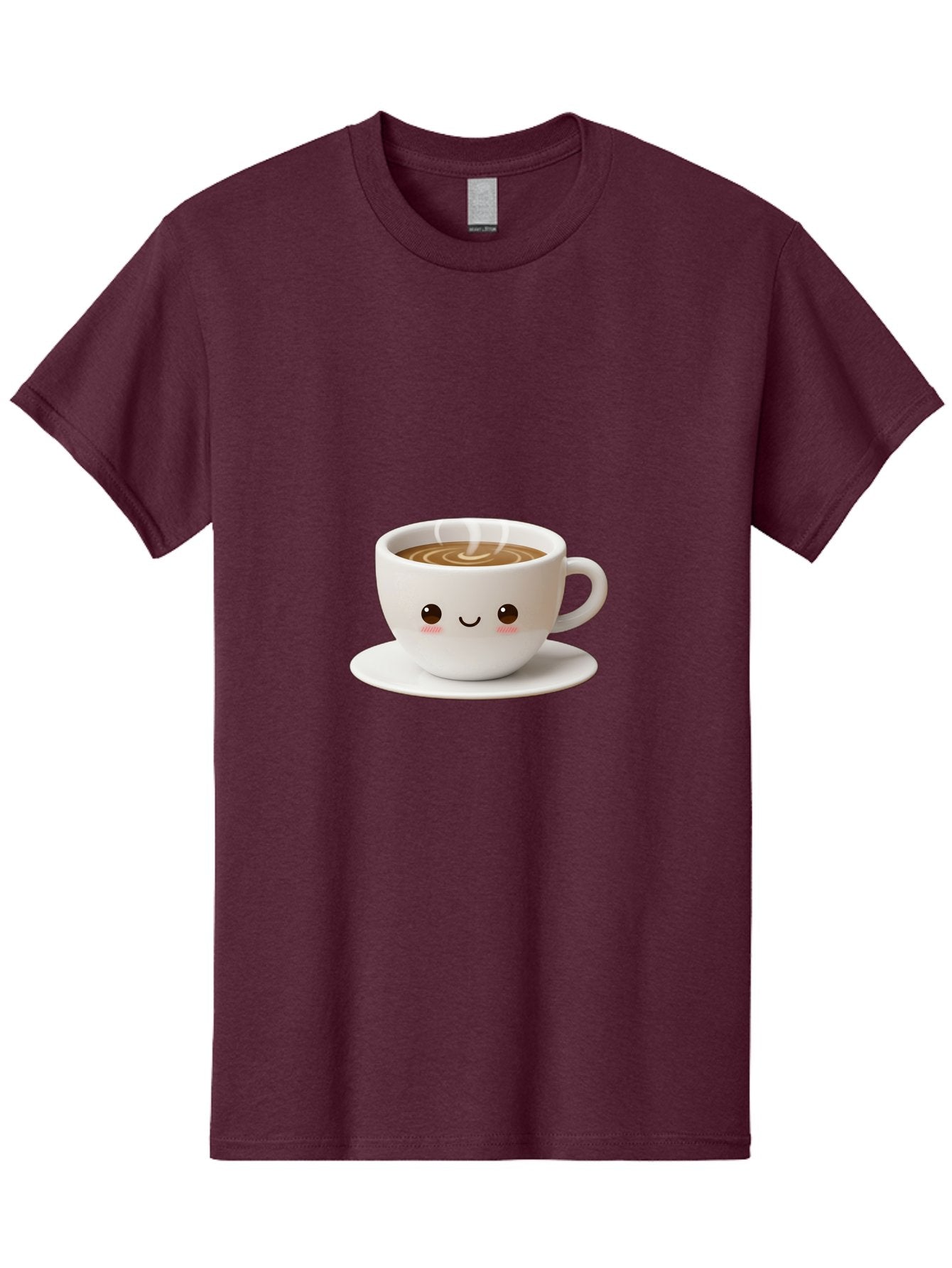 Coffee-Cup-3 Men'S Graphic Tee, 100% Cotton, Comfortable Casual Summer Wear, Machine Washable, Cute Coffee Cup, Smiling Face, Steaming Hot Coffee, Latte Art, Cartoon Style, Adorable Character, Morning Pick-Me-Up, Coffee Break Bab788 4