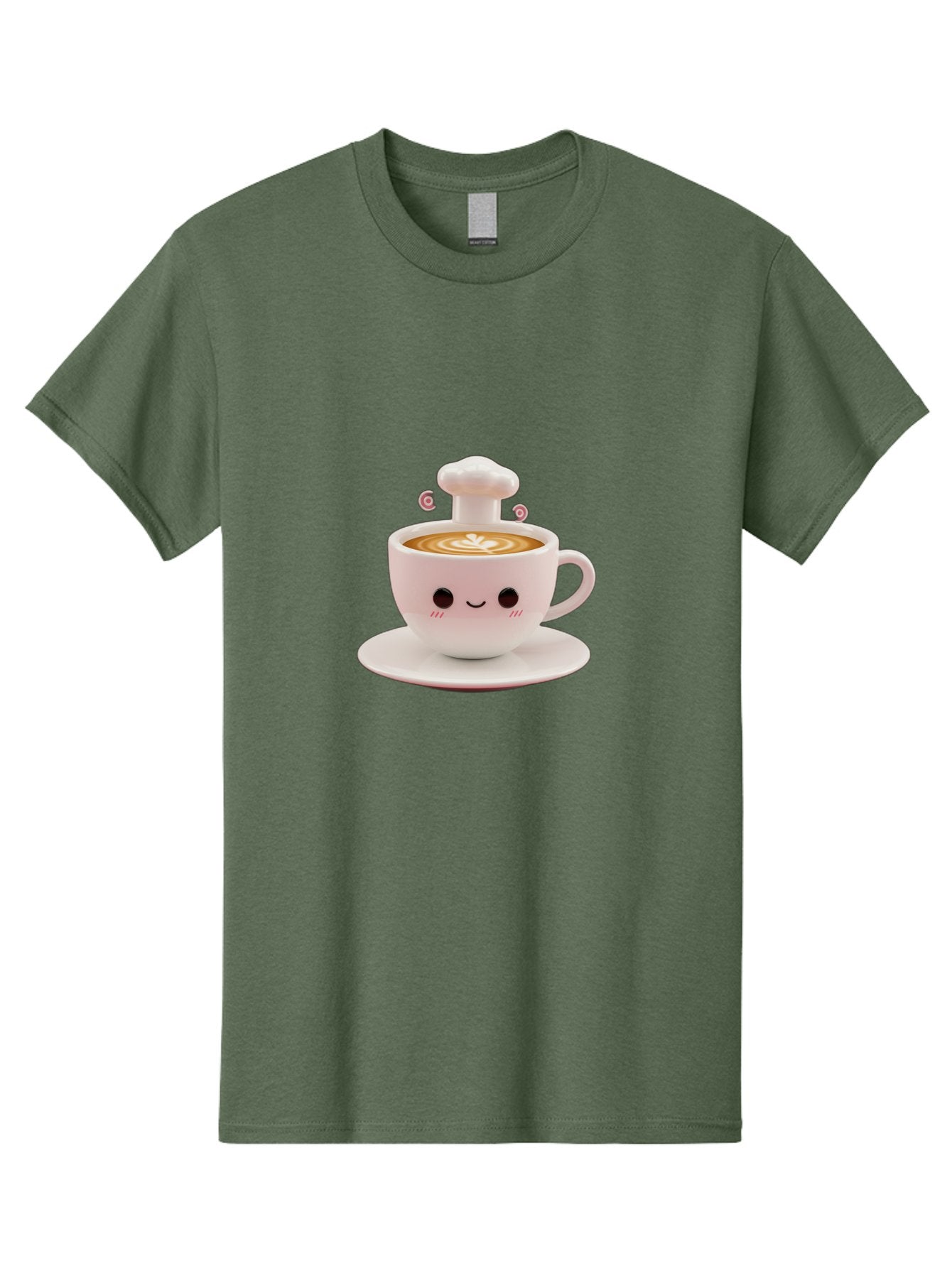 Coffee-Cup-4 Men'S Graphic Tee, 100% Cotton, Comfortable Casual Summer Wear, Machine Washable, Cute Coffee Cup, Cartoon Character, Coffee Latte Art, Smiley Face, Kawaii Culture, Coffee Break, Morning Pick-Me-Up, Adorable Design Bab789