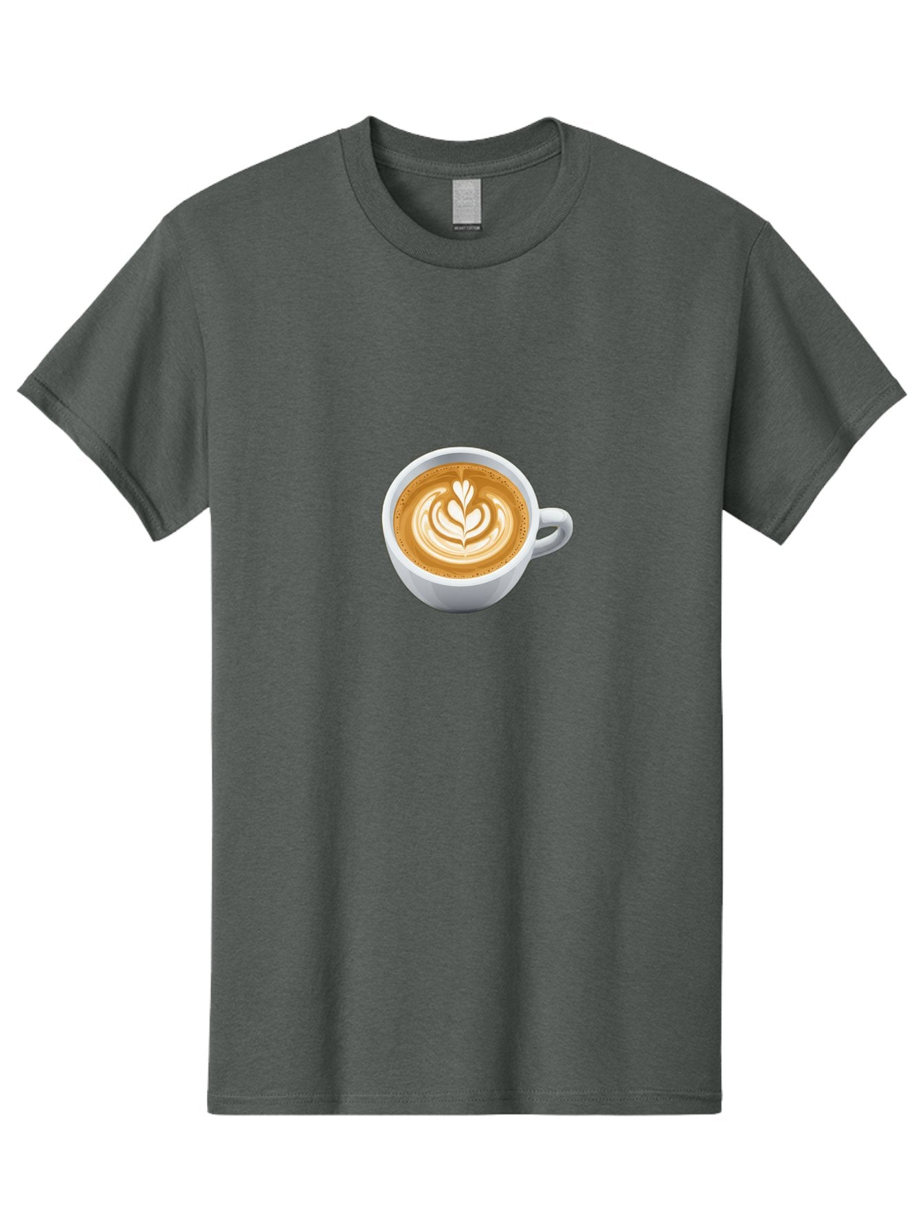 Coffee-Cup-5 Men'S Graphic Tee, 100% Cotton, Comfortable Casual Summer Wear, Machine Washable, Coffee Cup, Latte Art, Morning Coffee, Coffee Break, Caffeine Boost, White Cup, Leaf Design, Frothy Coffee, Coffee Culture Bab790 4