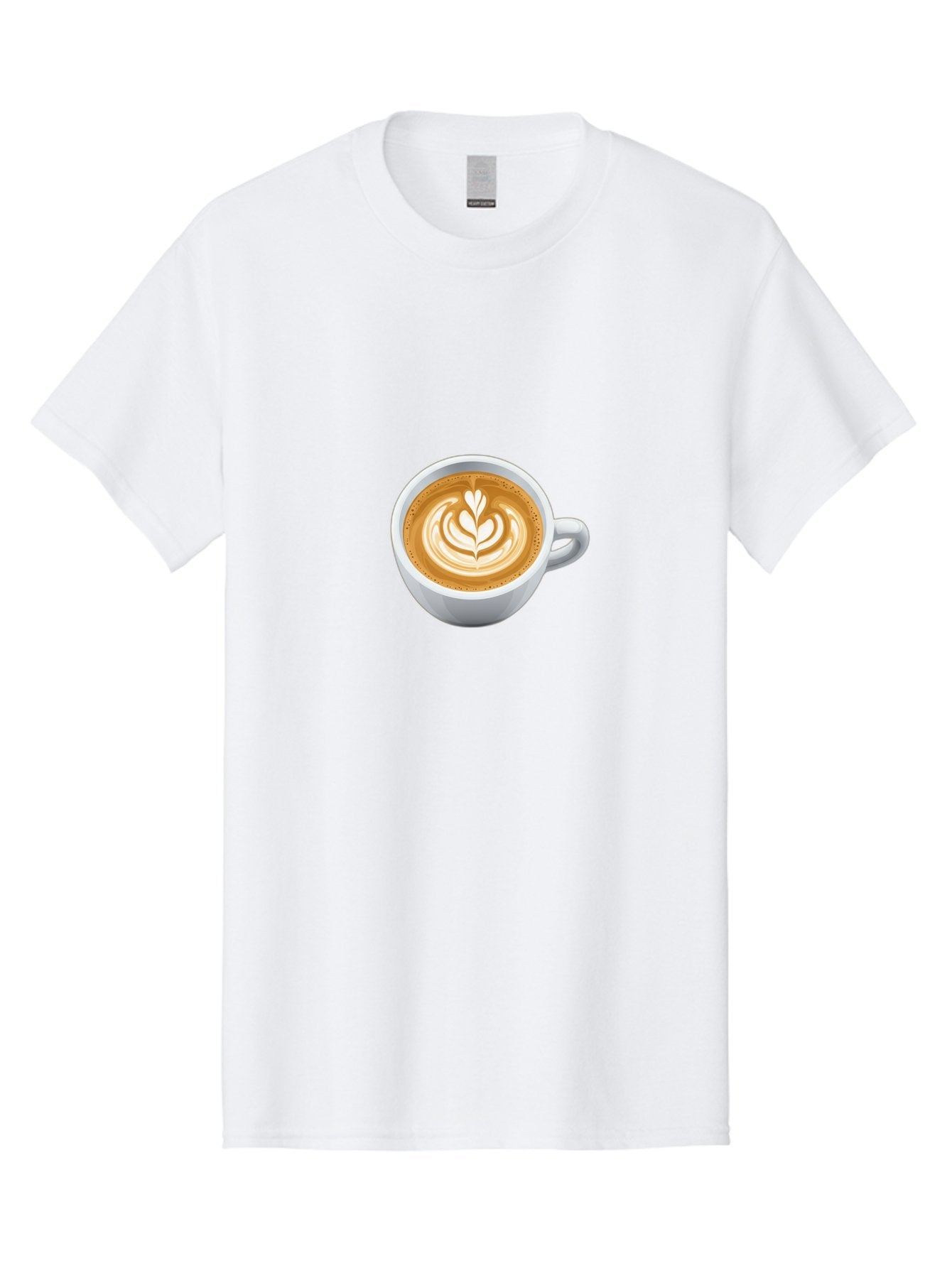 Coffee-Cup-5 Men'S Graphic Tee, 100% Cotton, Comfortable Casual Summer Wear, Machine Washable, Coffee Cup, Latte Art, Morning Coffee, Coffee Break, Caffeine Boost, White Cup, Leaf Design, Frothy Coffee, Coffee Culture Bab790 8
