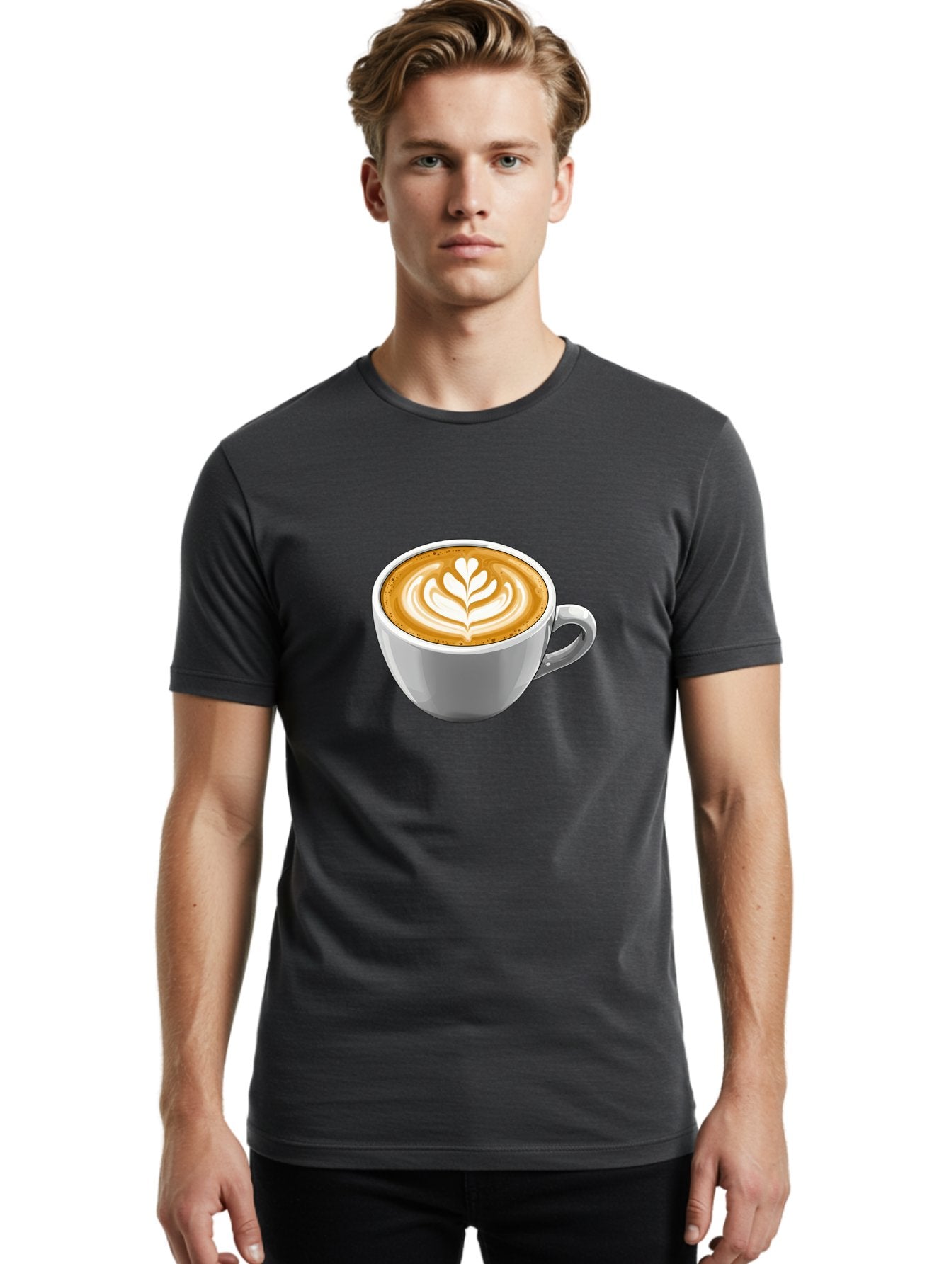 Coffee-Cup-7 Men'S Graphic Tee, 100% Cotton, Comfortable Casual Summer Wear, Machine Washable, Coffee Cup, Latte Art, Heart Design, Coffee Drink, White Ceramic Cup, Coffee Culture, Morning Coffee, Caffeine Fix, Coffee Beverage Bab792 28