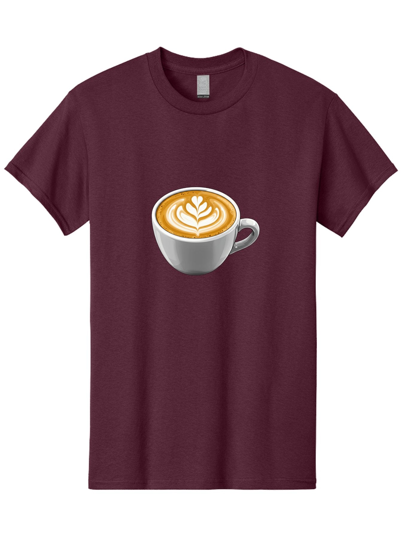 Coffee-Cup-7 Men'S Graphic Tee, 100% Cotton, Comfortable Casual Summer Wear, Machine Washable, Coffee Cup, Latte Art, Heart Design, Coffee Drink, White Ceramic Cup, Coffee Culture, Morning Coffee, Caffeine Fix, Coffee Beverage Bab792