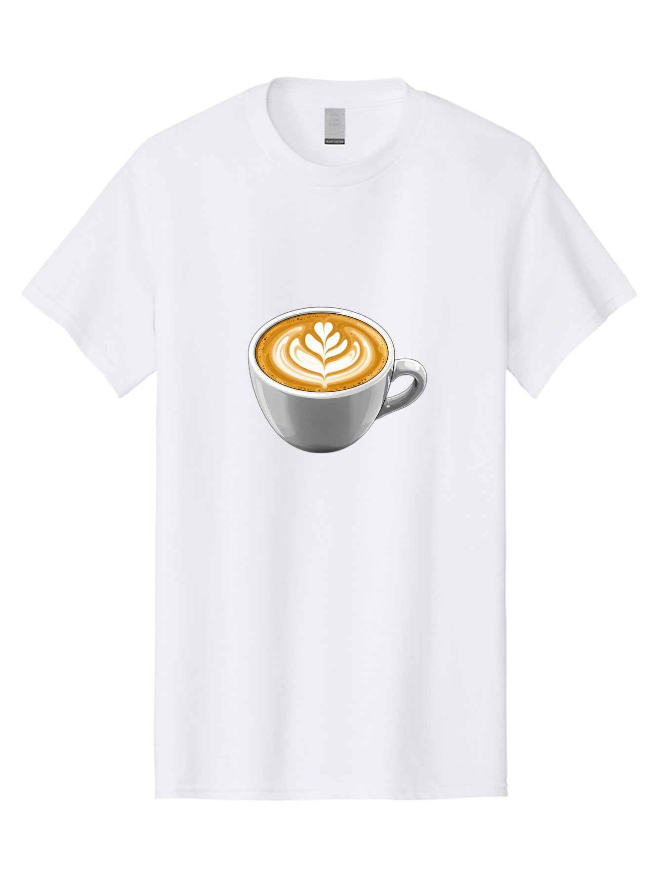Coffee-Cup-7 Men'S Graphic Tee, 100% Cotton, Comfortable Casual Summer Wear, Machine Washable, Coffee Cup, Latte Art, Heart Design, Coffee Drink, White Ceramic Cup, Coffee Culture, Morning Coffee, Caffeine Fix, Coffee Beverage Bab792 5