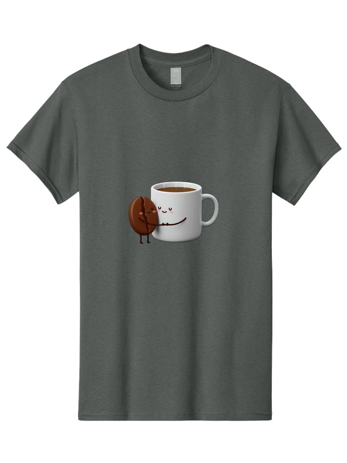 Coffee-Cup-And-Chocolate-Cookie Men'S Graphic Tee, 100% Cotton, Comfortable Casual Summer Wear, Machine Washable, Cartoon Coffee Mug, Chocolate Cookie, Smiling Faces, Cartoon Characters, Adorable Scene, Playful Illustration, Coffee Break, Bab793 8