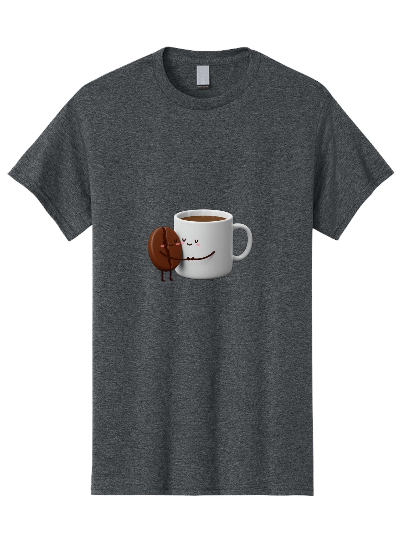 Coffee-Cup-And-Chocolate-Cookie Men'S Graphic Tee, 100% Cotton, Comfortable Casual Summer Wear, Machine Washable, Cartoon Coffee Mug, Chocolate Cookie, Smiling Faces, Cartoon Characters, Adorable Scene, Playful Illustration, Coffee Break, Bab793 13