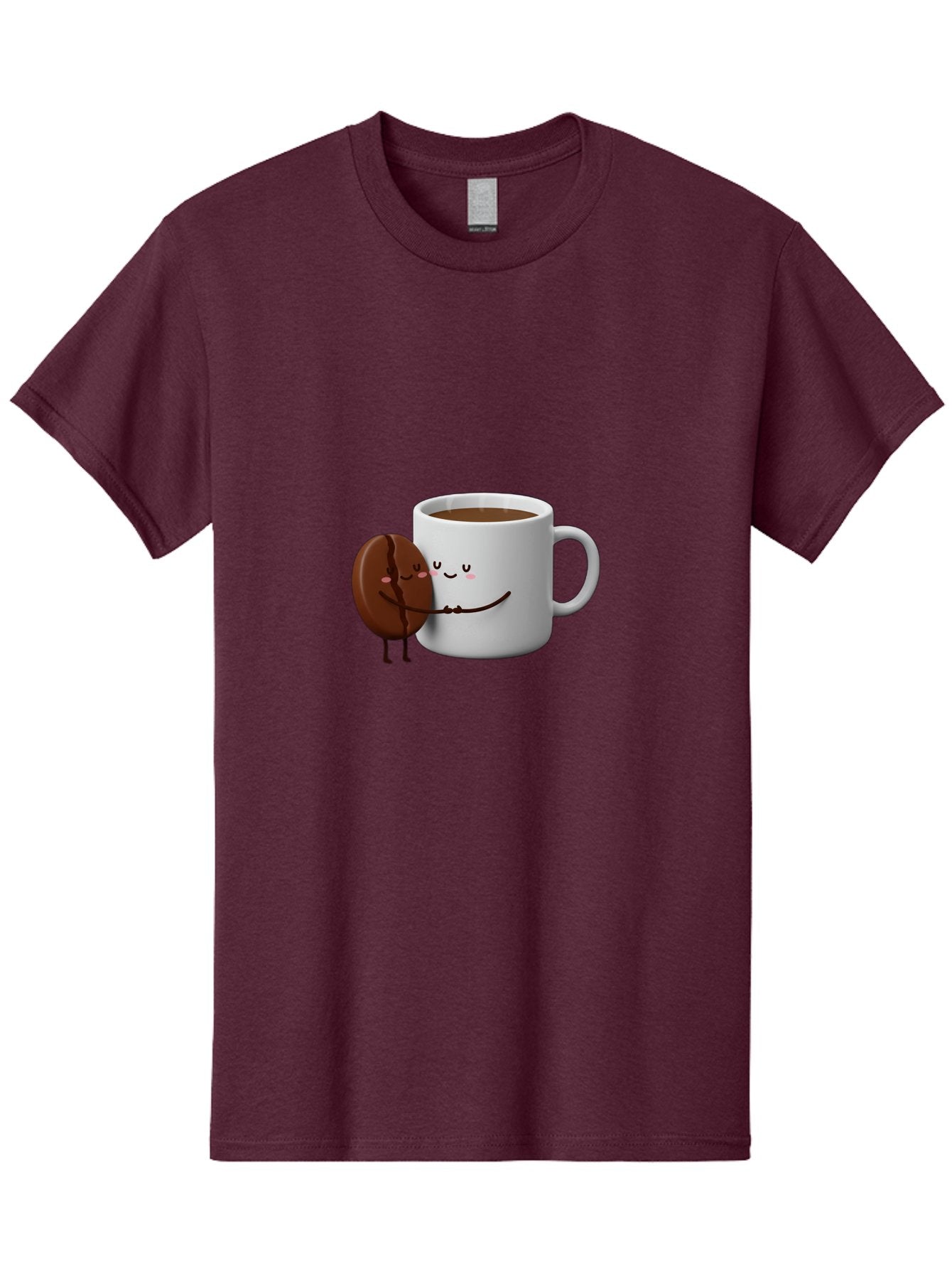 Coffee-Cup-And-Chocolate-Cookie Men'S Graphic Tee, 100% Cotton, Comfortable Casual Summer Wear, Machine Washable, Cartoon Coffee Mug, Chocolate Cookie, Smiling Faces, Cartoon Characters, Adorable Scene, Playful Illustration, Coffee Break, Bab793 15