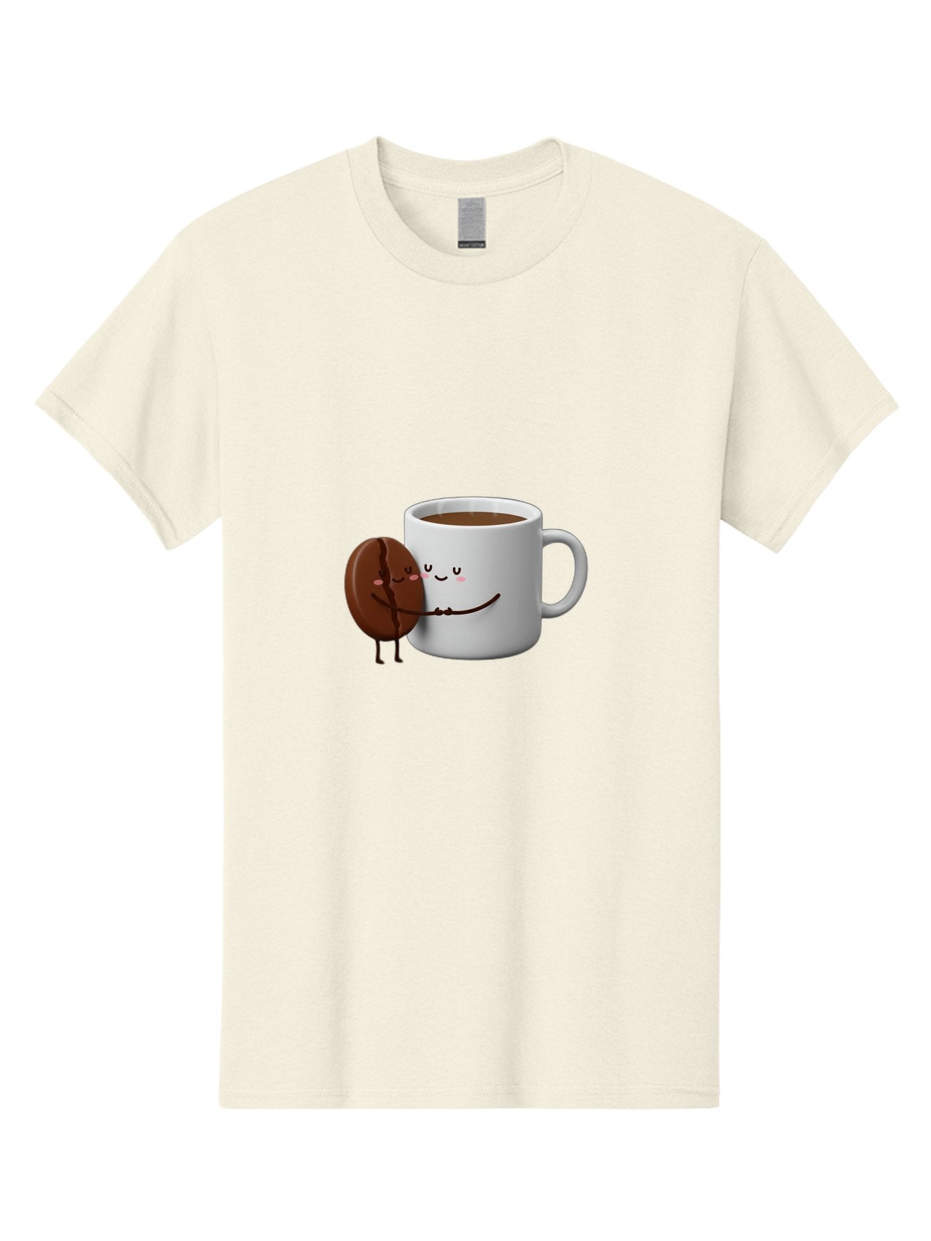 Coffee-Cup-And-Chocolate-Cookie Men'S Graphic Tee, 100% Cotton, Comfortable Casual Summer Wear, Machine Washable, Cartoon Coffee Mug, Chocolate Cookie, Smiling Faces, Cartoon Characters, Adorable Scene, Playful Illustration, Coffee Break, Bab793 11