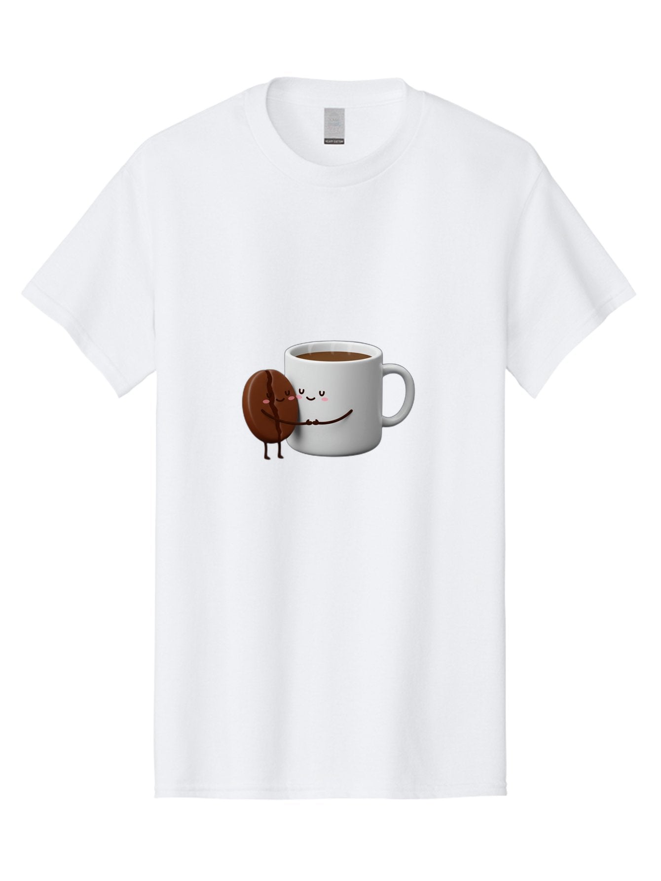 Coffee-Cup-And-Chocolate-Cookie Men'S Graphic Tee, 100% Cotton, Comfortable Casual Summer Wear, Machine Washable, Cartoon Coffee Mug, Chocolate Cookie, Smiling Faces, Cartoon Characters, Adorable Scene, Playful Illustration, Coffee Break, Bab793 14