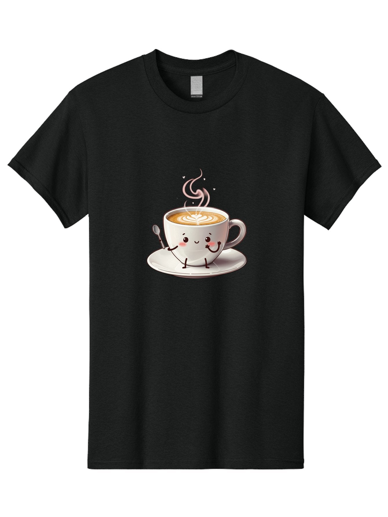 Coffee-Cup-Character-1 Men'S Graphic Tee, 100% Cotton, Comfortable Casual Summer Wear, Machine Washable, Cartoon Coffee Cup, Happy Face, Steaming Hot Coffee, Coffee Art, Cute Character, Kawaii Design, Latte Art, Coffee Culture, Bab794 5
