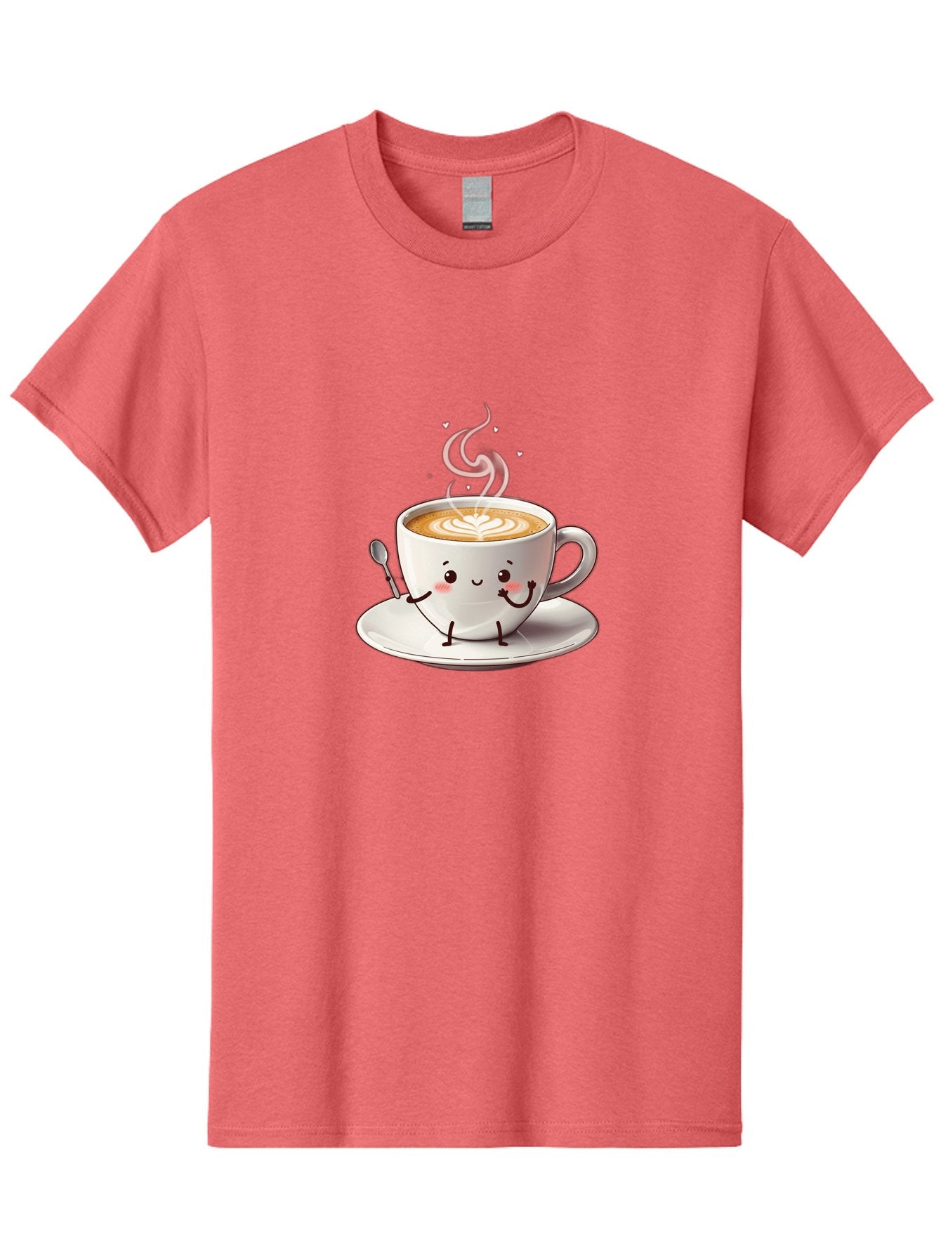 Coffee-Cup-Character-1 Men'S Graphic Tee, 100% Cotton, Comfortable Casual Summer Wear, Machine Washable, Cartoon Coffee Cup, Happy Face, Steaming Hot Coffee, Coffee Art, Cute Character, Kawaii Design, Latte Art, Coffee Culture, Bab794 15