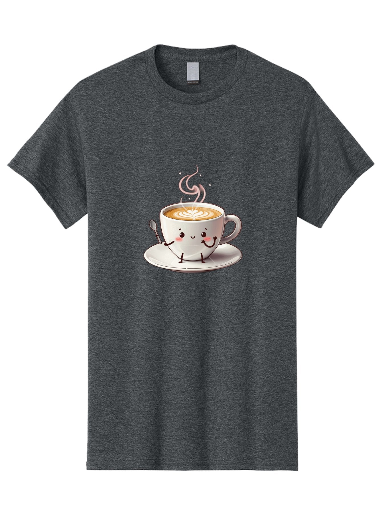 Coffee-Cup-Character-1 Men'S Graphic Tee, 100% Cotton, Comfortable Casual Summer Wear, Machine Washable, Cartoon Coffee Cup, Happy Face, Steaming Hot Coffee, Coffee Art, Cute Character, Kawaii Design, Latte Art, Coffee Culture, Bab794 14