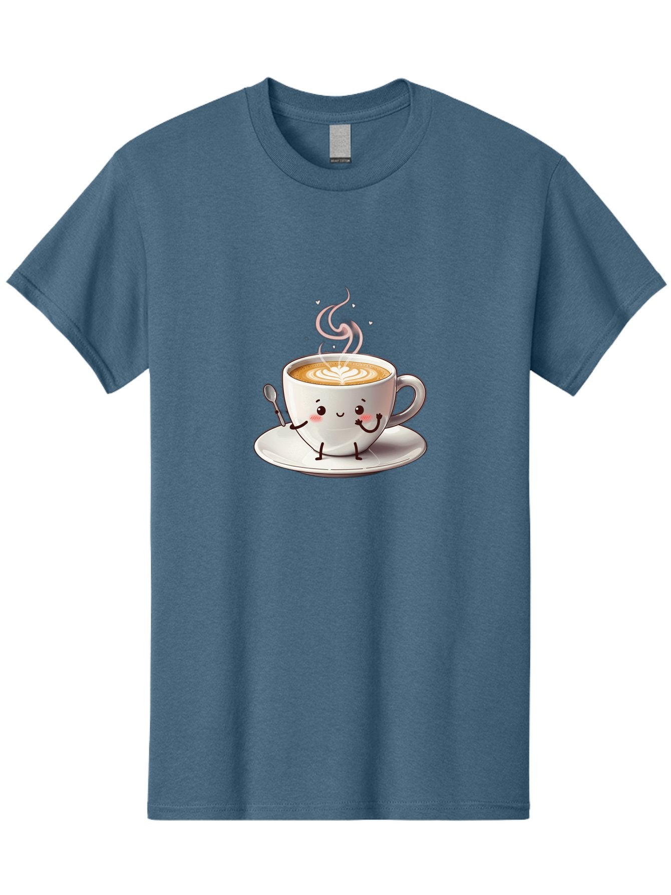 Coffee-Cup-Character-1 Men'S Graphic Tee, 100% Cotton, Comfortable Casual Summer Wear, Machine Washable, Cartoon Coffee Cup, Happy Face, Steaming Hot Coffee, Coffee Art, Cute Character, Kawaii Design, Latte Art, Coffee Culture, Bab794 12