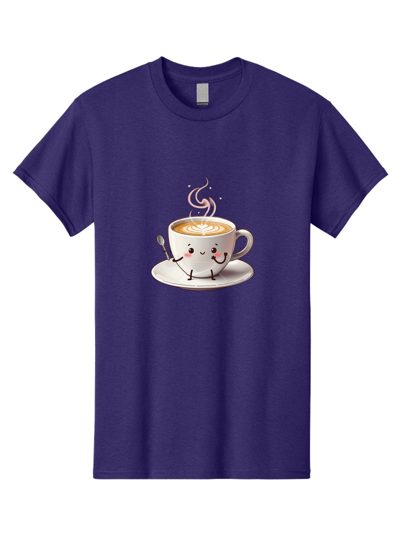 Coffee-Cup-Character-1 Men'S Graphic Tee, 100% Cotton, Comfortable Casual Summer Wear, Machine Washable, Cartoon Coffee Cup, Happy Face, Steaming Hot Coffee, Coffee Art, Cute Character, Kawaii Design, Latte Art, Coffee Culture, Bab794 10