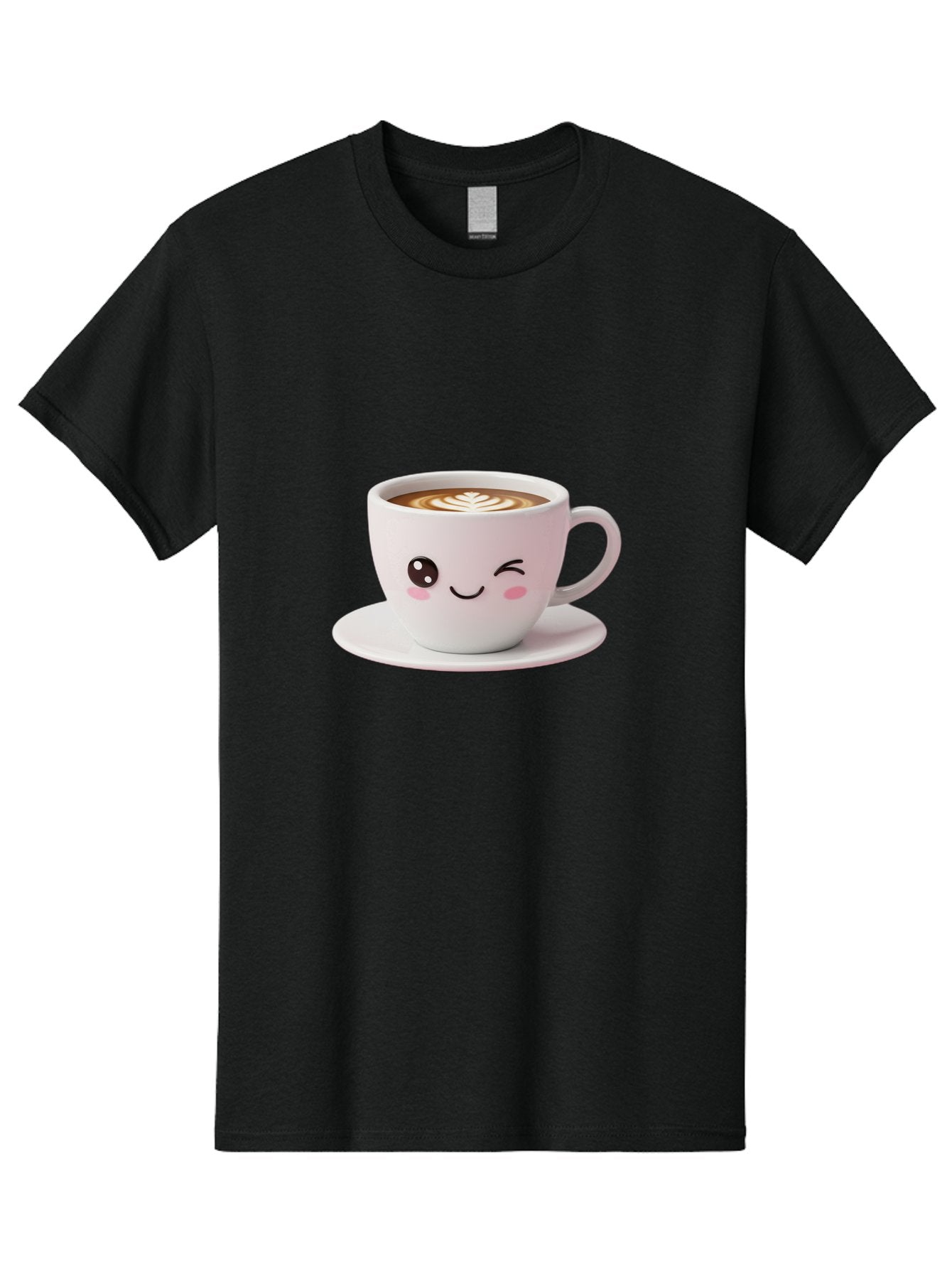 Coffee-Cup-Face Men'S Graphic Tee, 100% Cotton, Comfortable Casual Summer Wear, Machine Washable, Cute Coffee Cup, Coffee Latte Art, Kawaii Character, Adorable Face, Smiling Cup, Coffee Culture, Morning Coffee, Cartoon Style Bab796 3