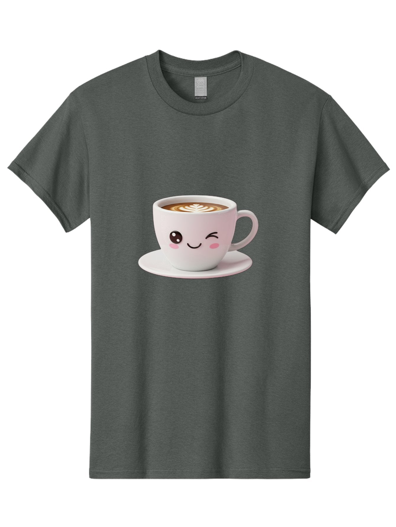 Coffee-Cup-Face Men'S Graphic Tee, 100% Cotton, Comfortable Casual Summer Wear, Machine Washable, Cute Coffee Cup, Coffee Latte Art, Kawaii Character, Adorable Face, Smiling Cup, Coffee Culture, Morning Coffee, Cartoon Style Bab796 6